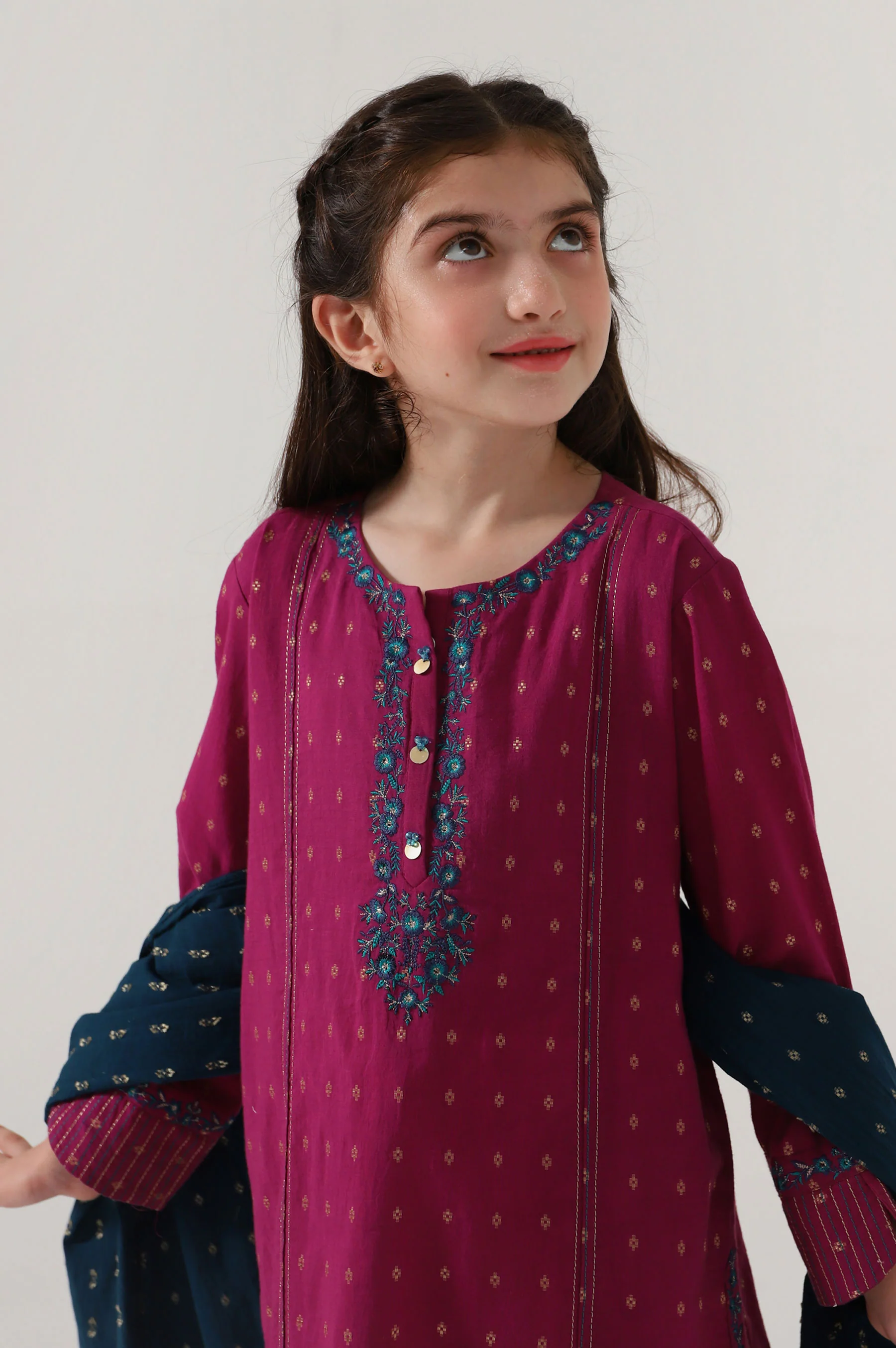Stitched 2 Piece Embroidered Jacquard Suit - Image 3