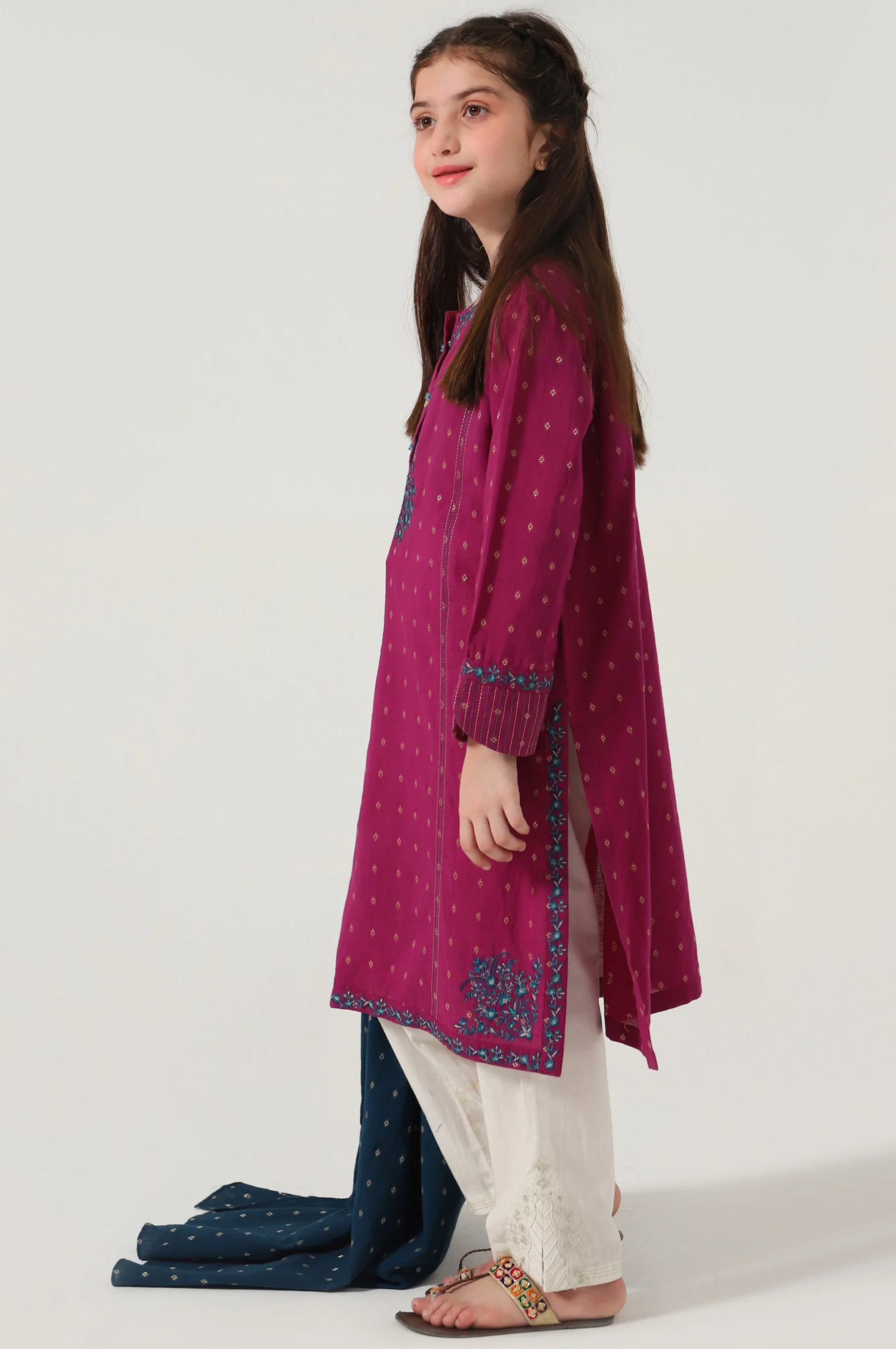 Stitched 2 Piece Embroidered Jacquard Suit - Image 5