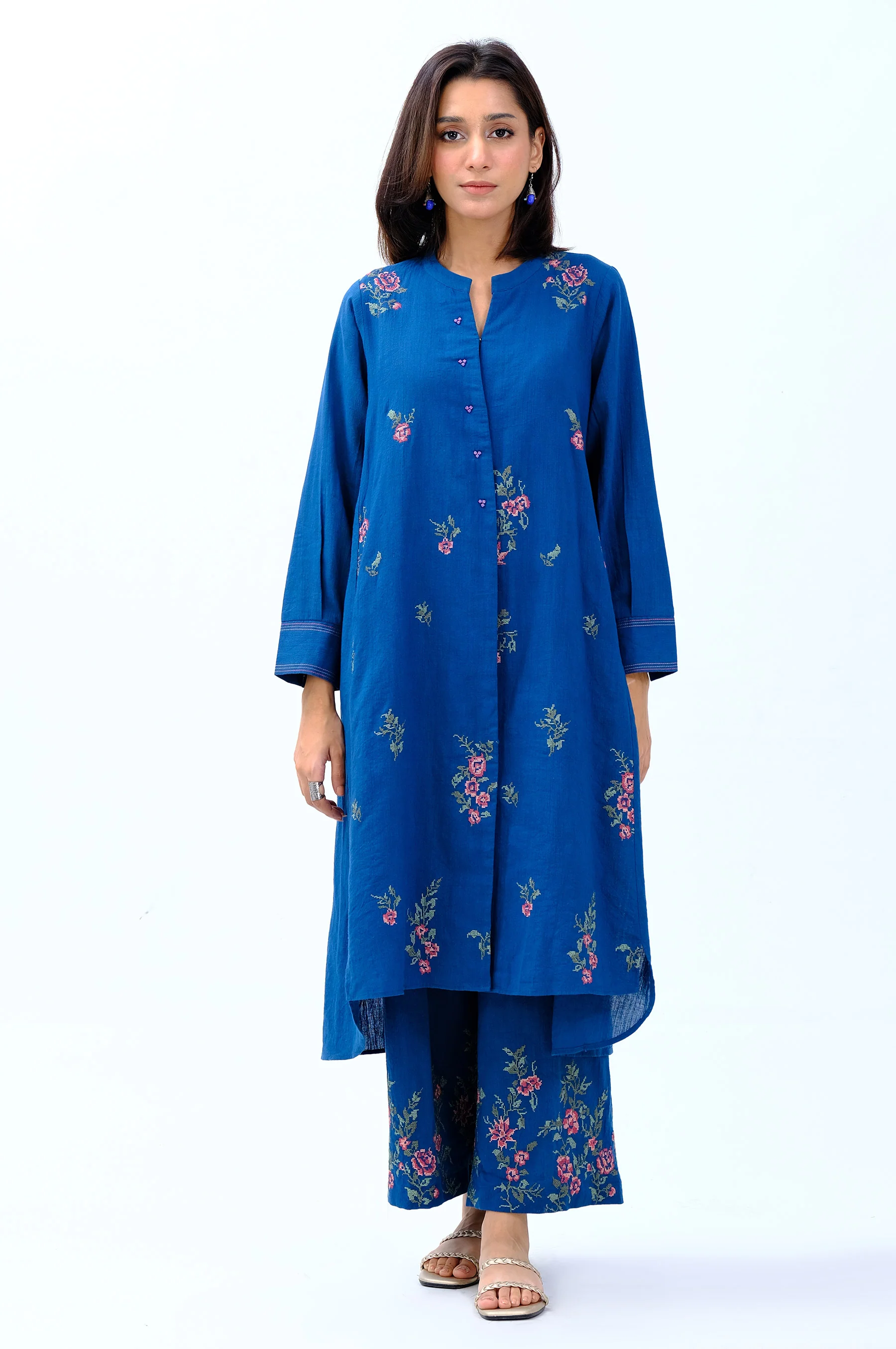 Stitched 2 Piece Embroidered Khaddar Suit - Image 2