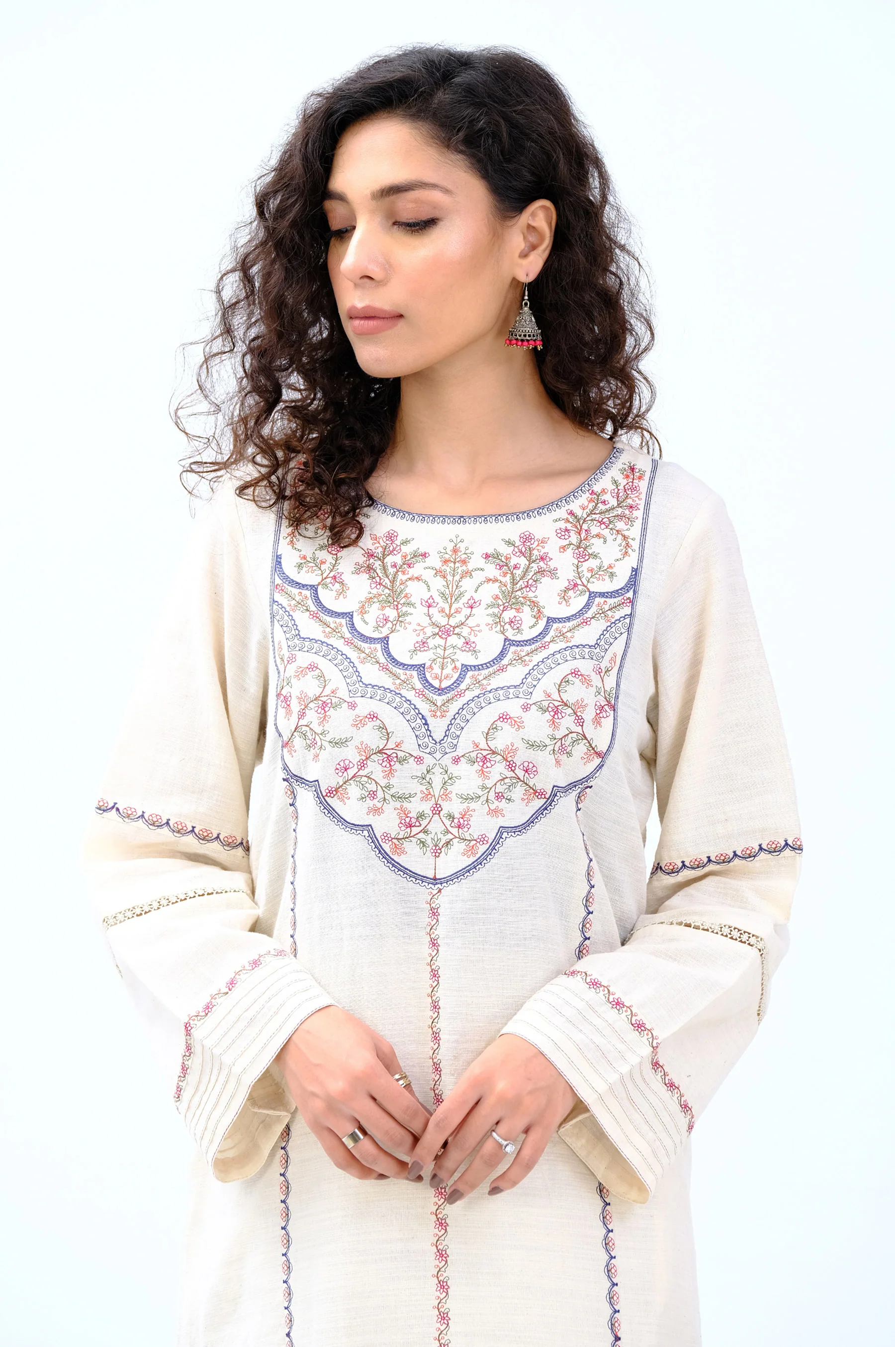 Stitched 2 Piece Embroidered Khaddar Suit