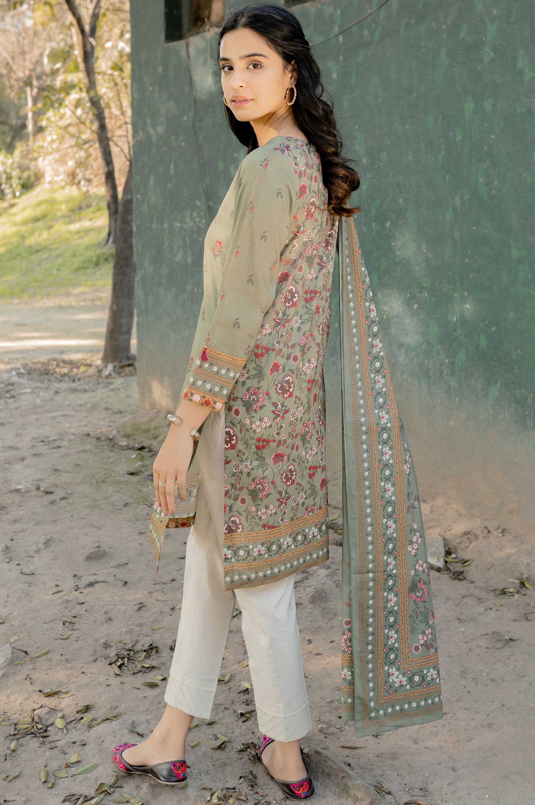 Stitched 2 Piece Embroidered Lawn Suit - Image 2