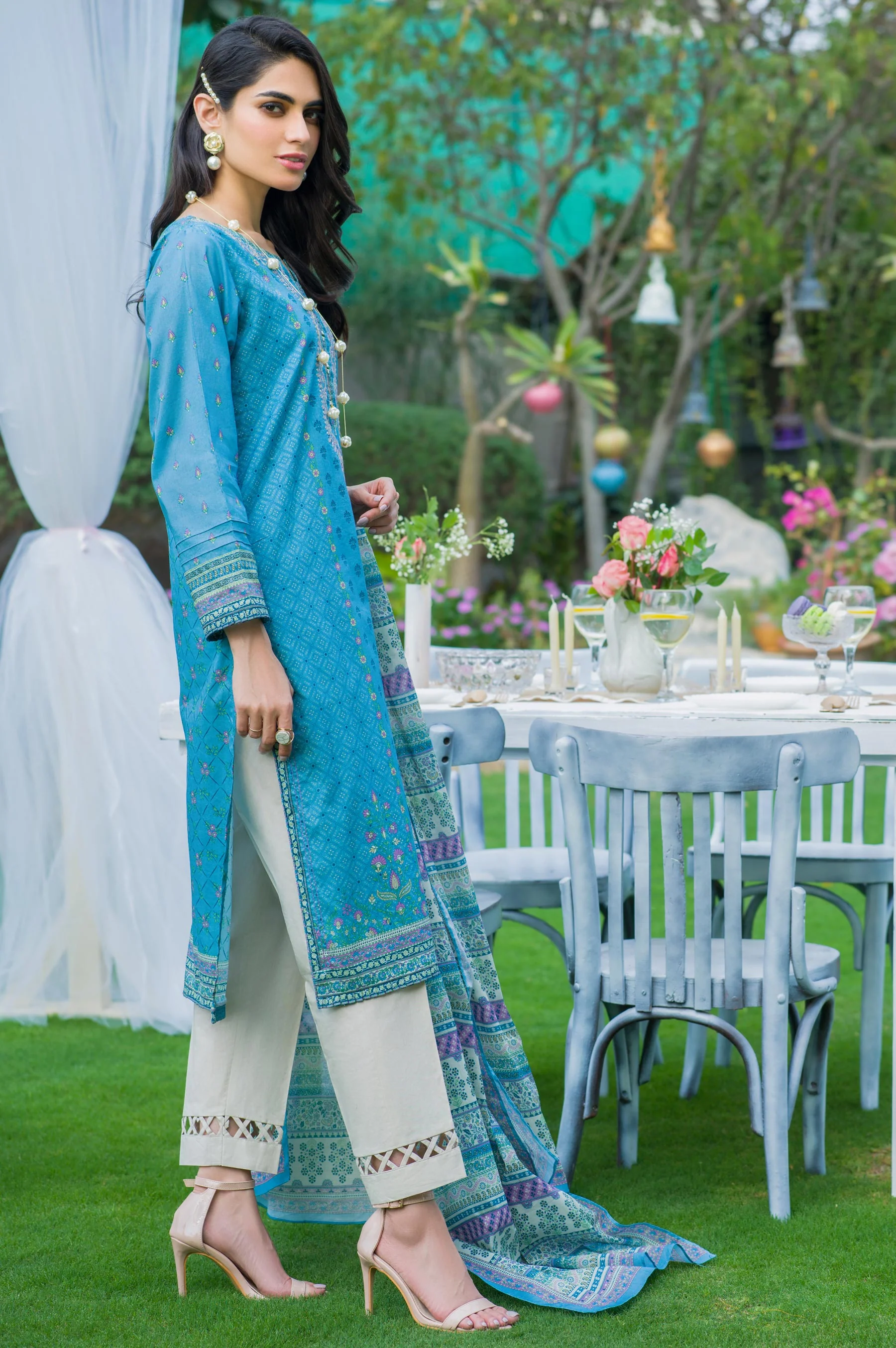 Stitched 2 Piece Embroidered Lawn Suit - Image 3