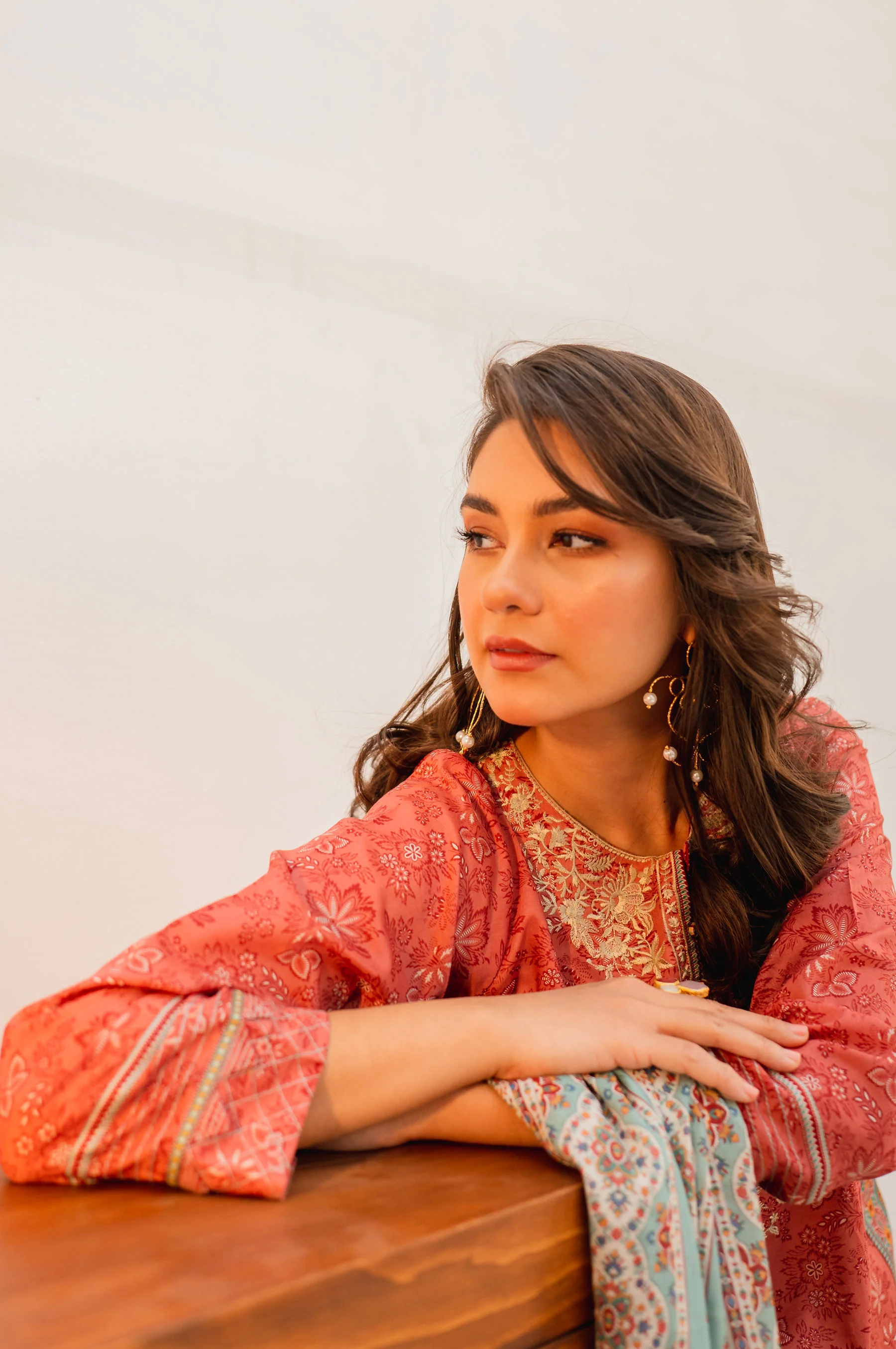 Stitched 2 Piece Embroidered Lawn with Voile Slub Suit - Image 5