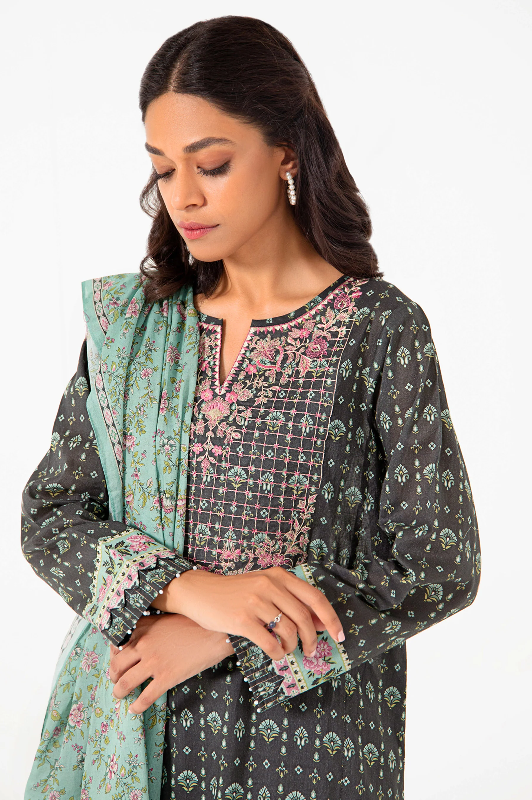 Stitched 2 Piece Embroidered Lawn Suit