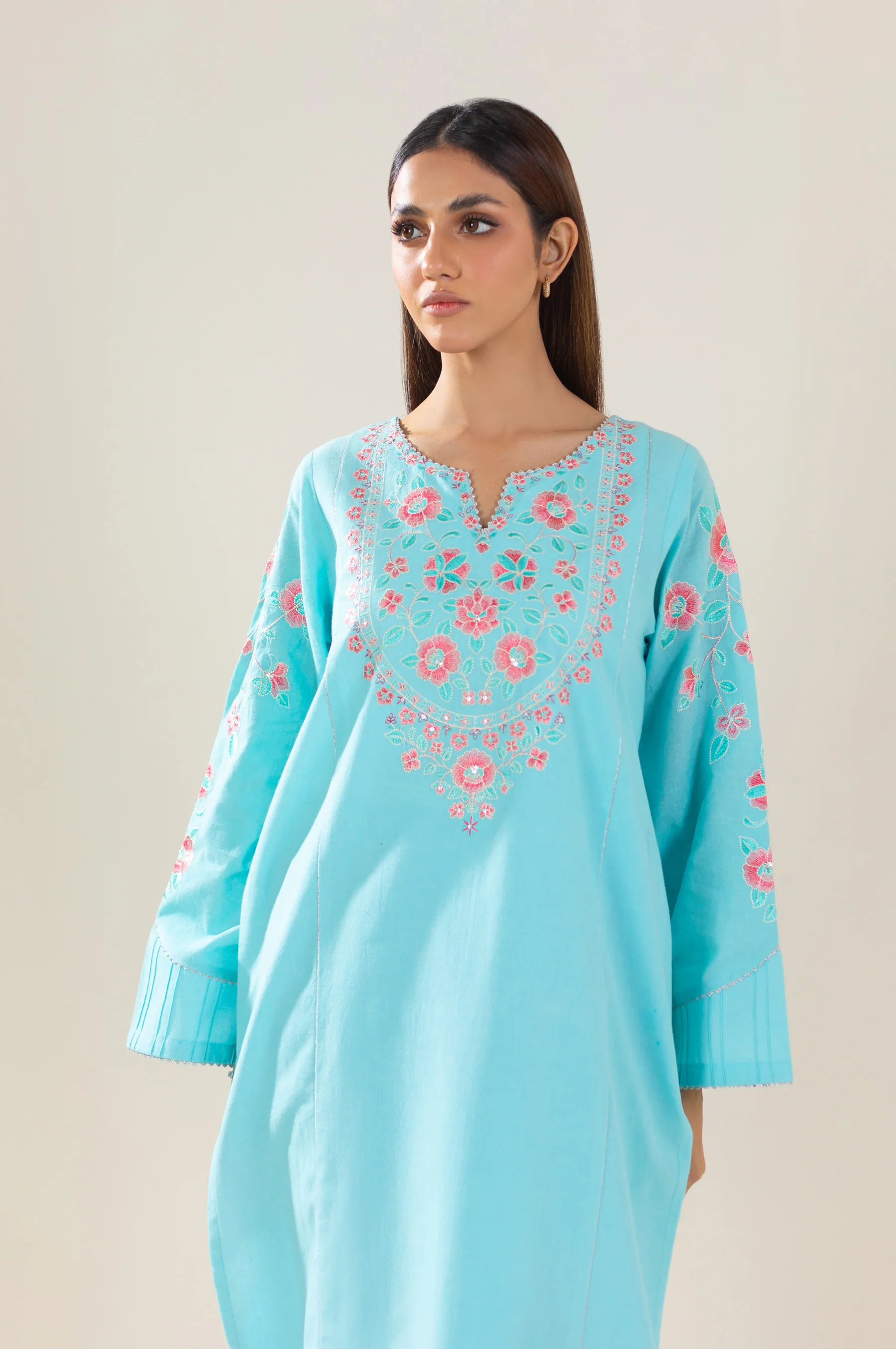 Stitched 2 Piece Embroidered Lawn Suit - Image 2
