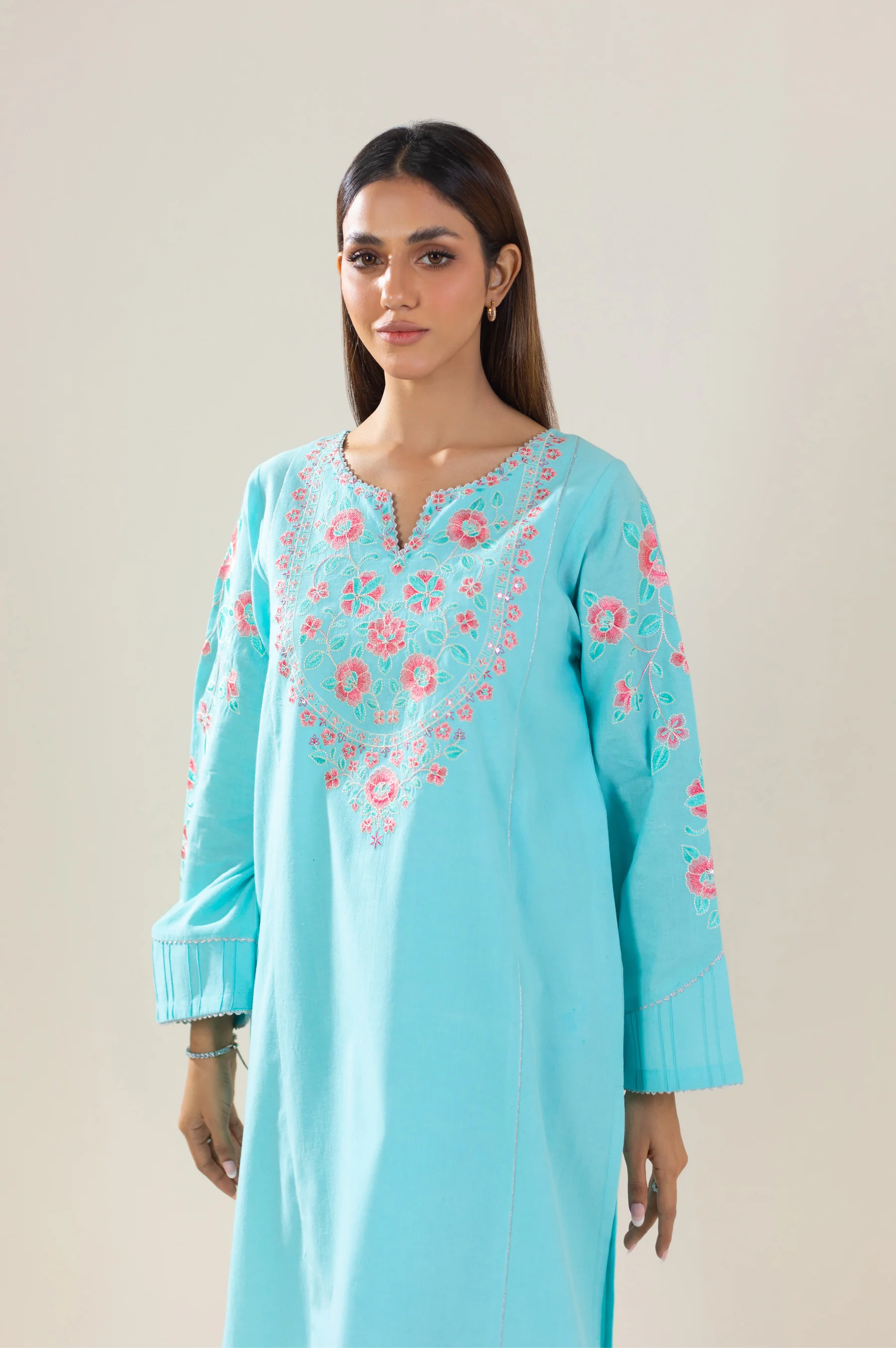 Stitched 2 Piece Embroidered Lawn Suit - Image 3