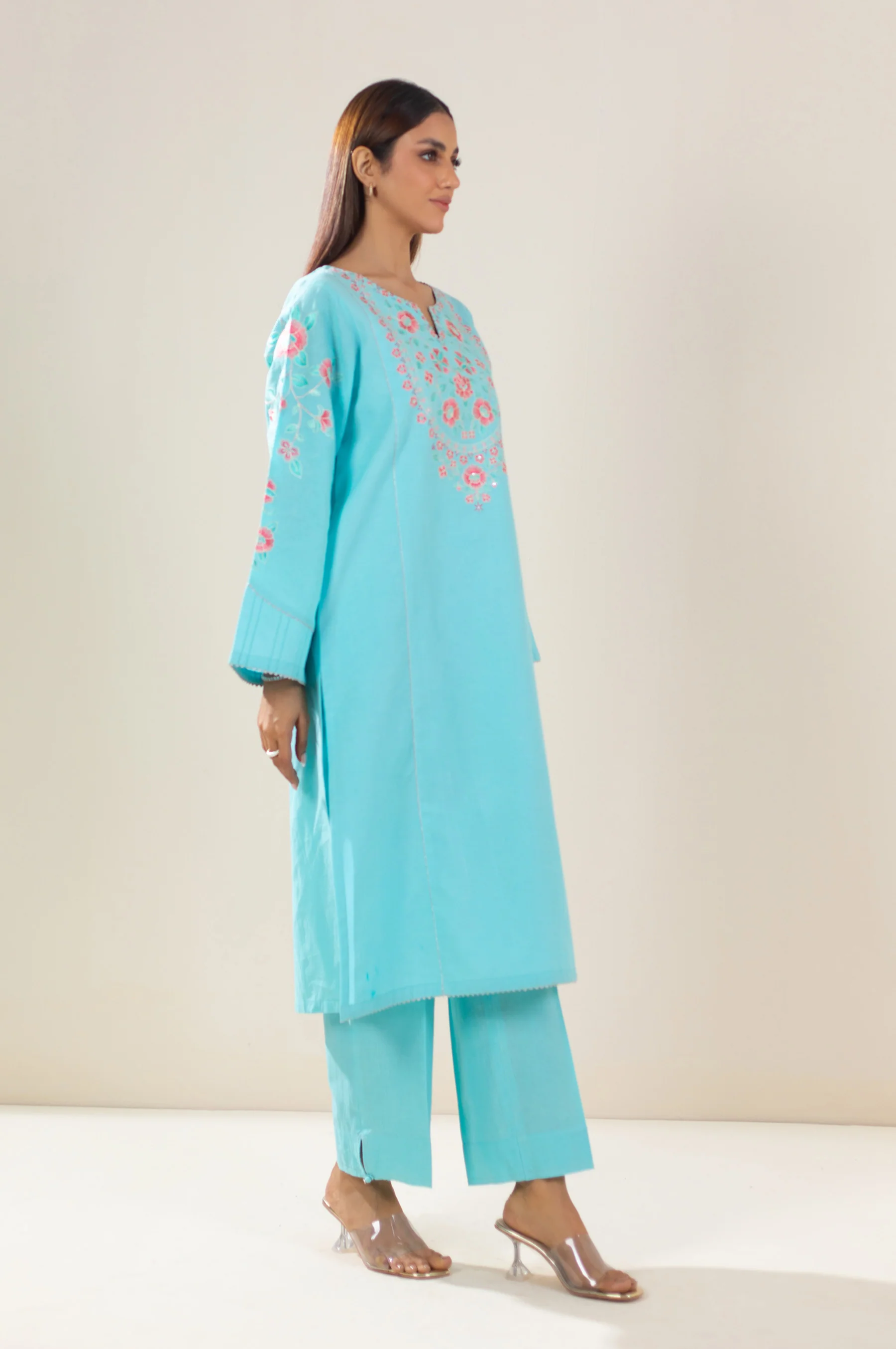 Stitched 2 Piece Embroidered Lawn Suit - Image 5