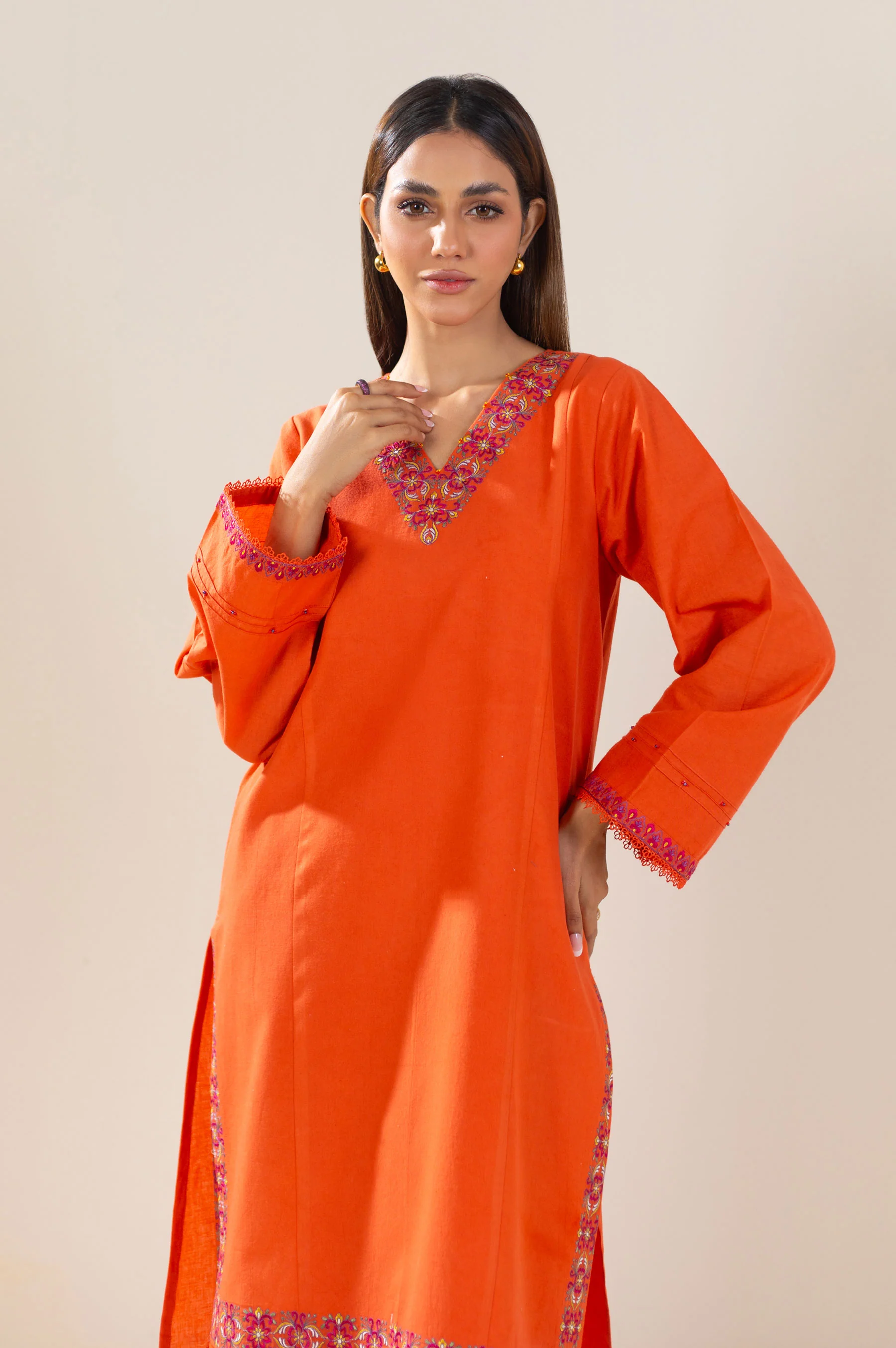 Stitched 2 Piece Embroidered Lawn Suit - Image 2