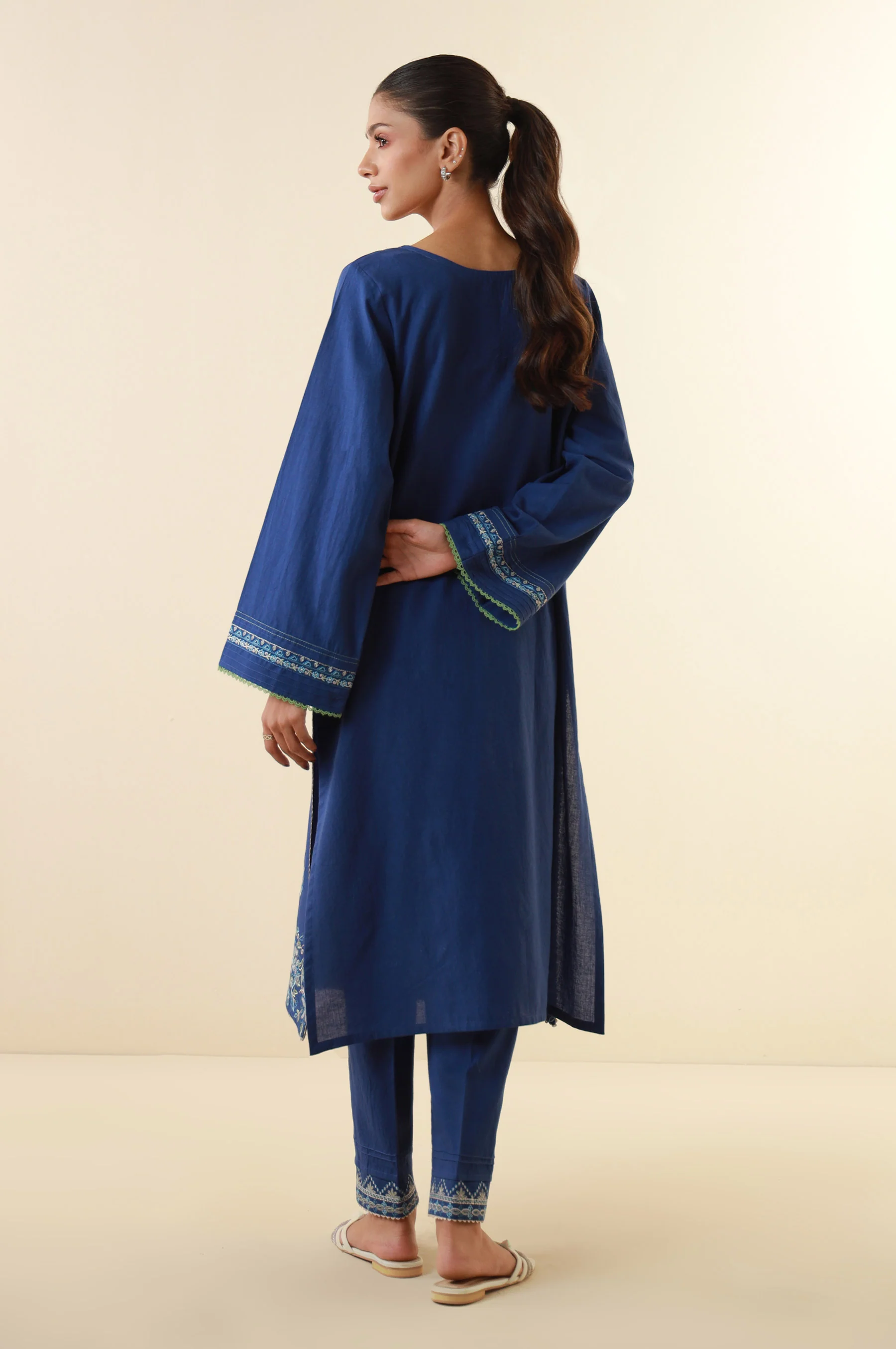 Stitched 2 Piece Embroidered Lawn Suit - Image 3