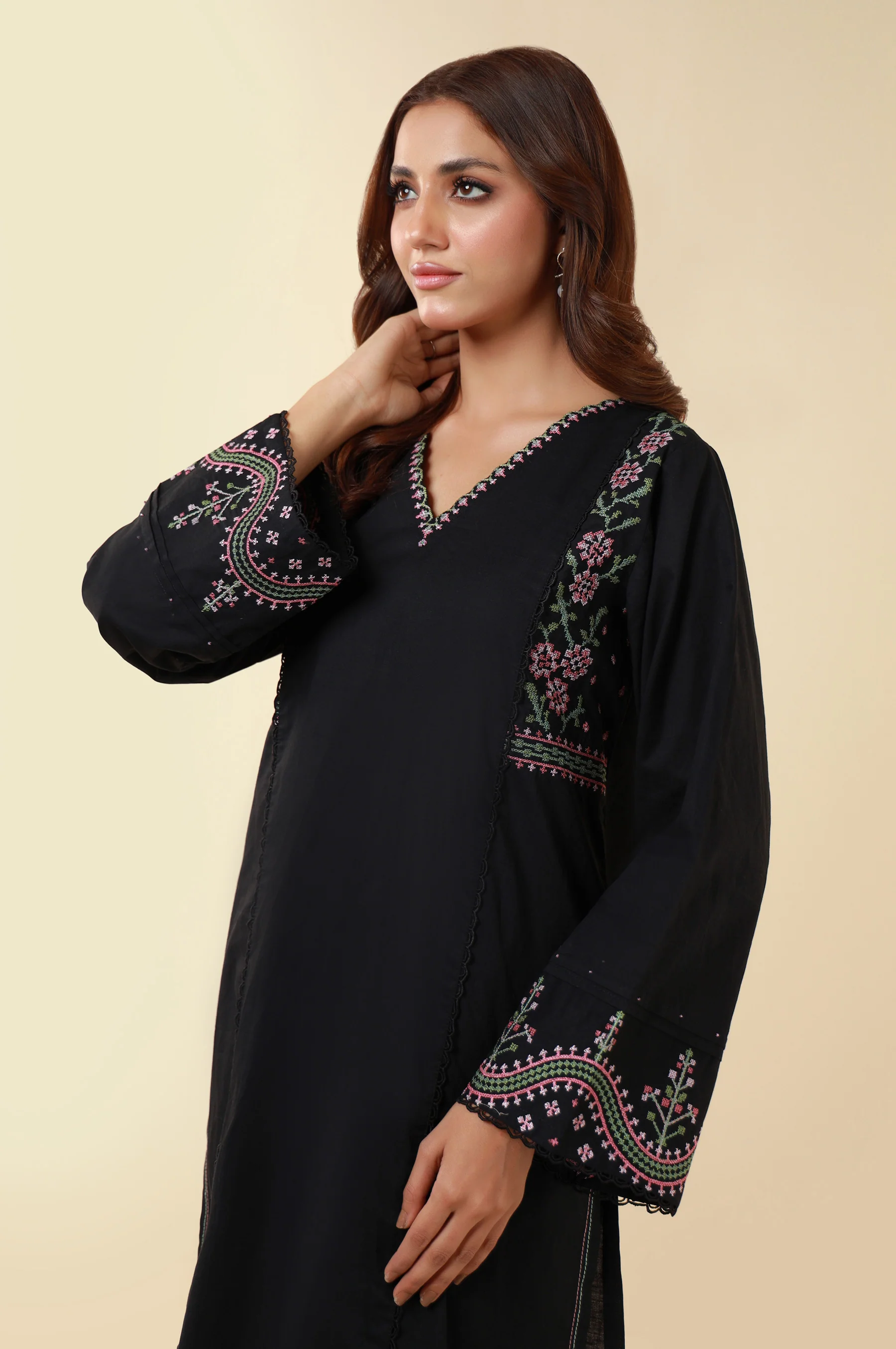 Stitched 2 Piece Embroidered Lawn Suit - Image 2
