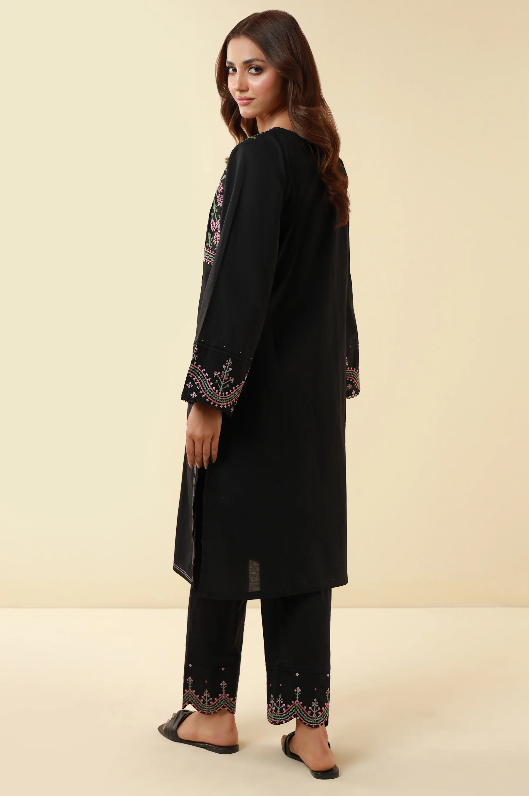 Stitched 2 Piece Embroidered Lawn Suit - Image 5