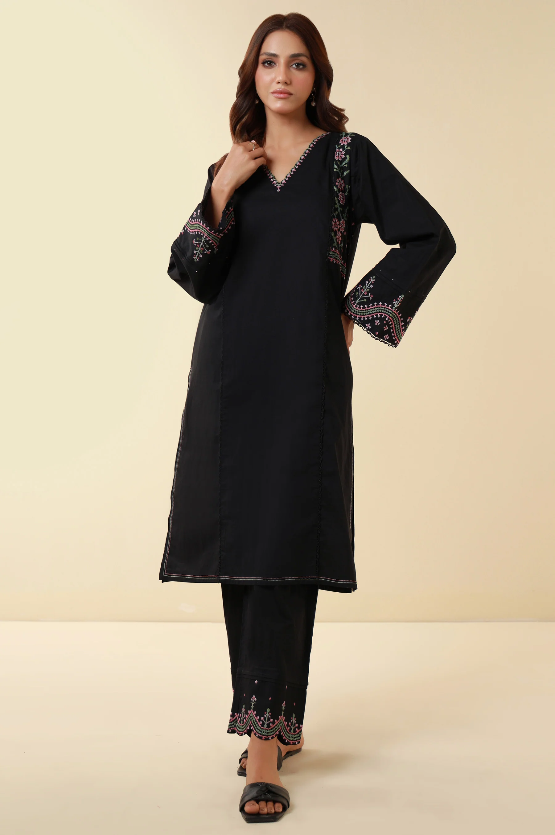 Stitched 2 Piece Embroidered Lawn Suit - Image 6