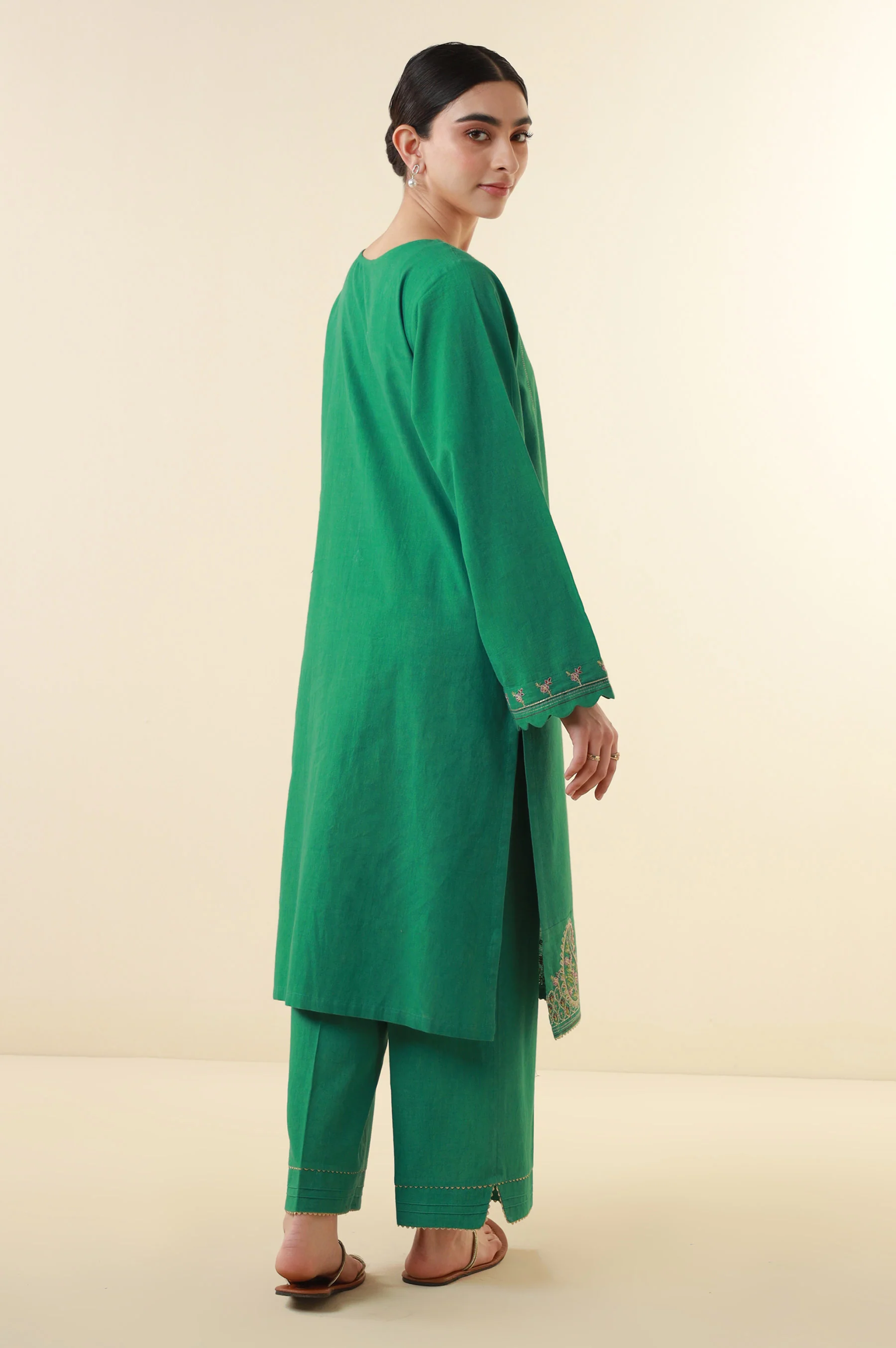 Stitched 2 Piece Embroidered Lawn Suit - Image 3
