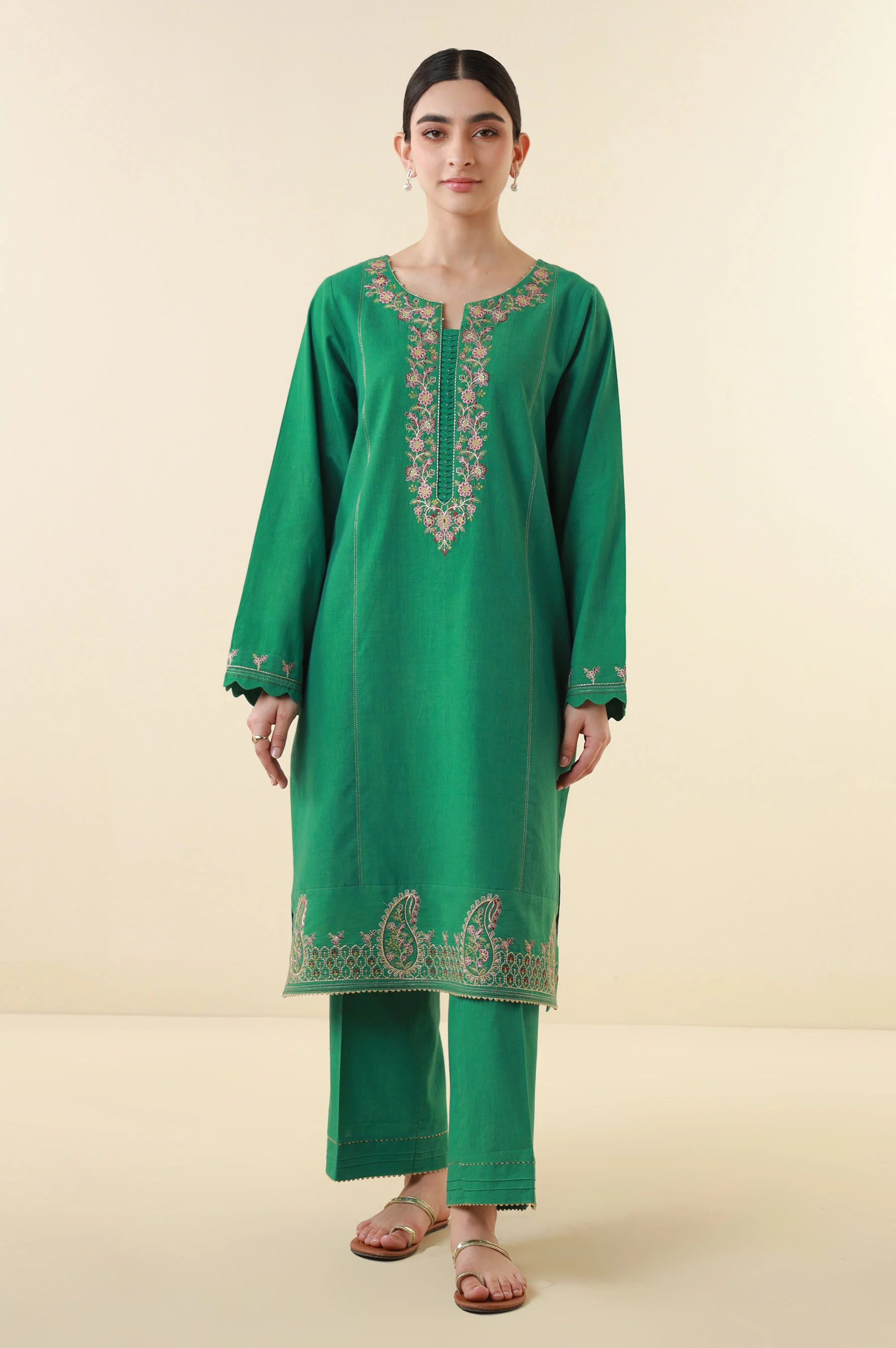 Stitched 2 Piece Embroidered Lawn Suit - Image 6