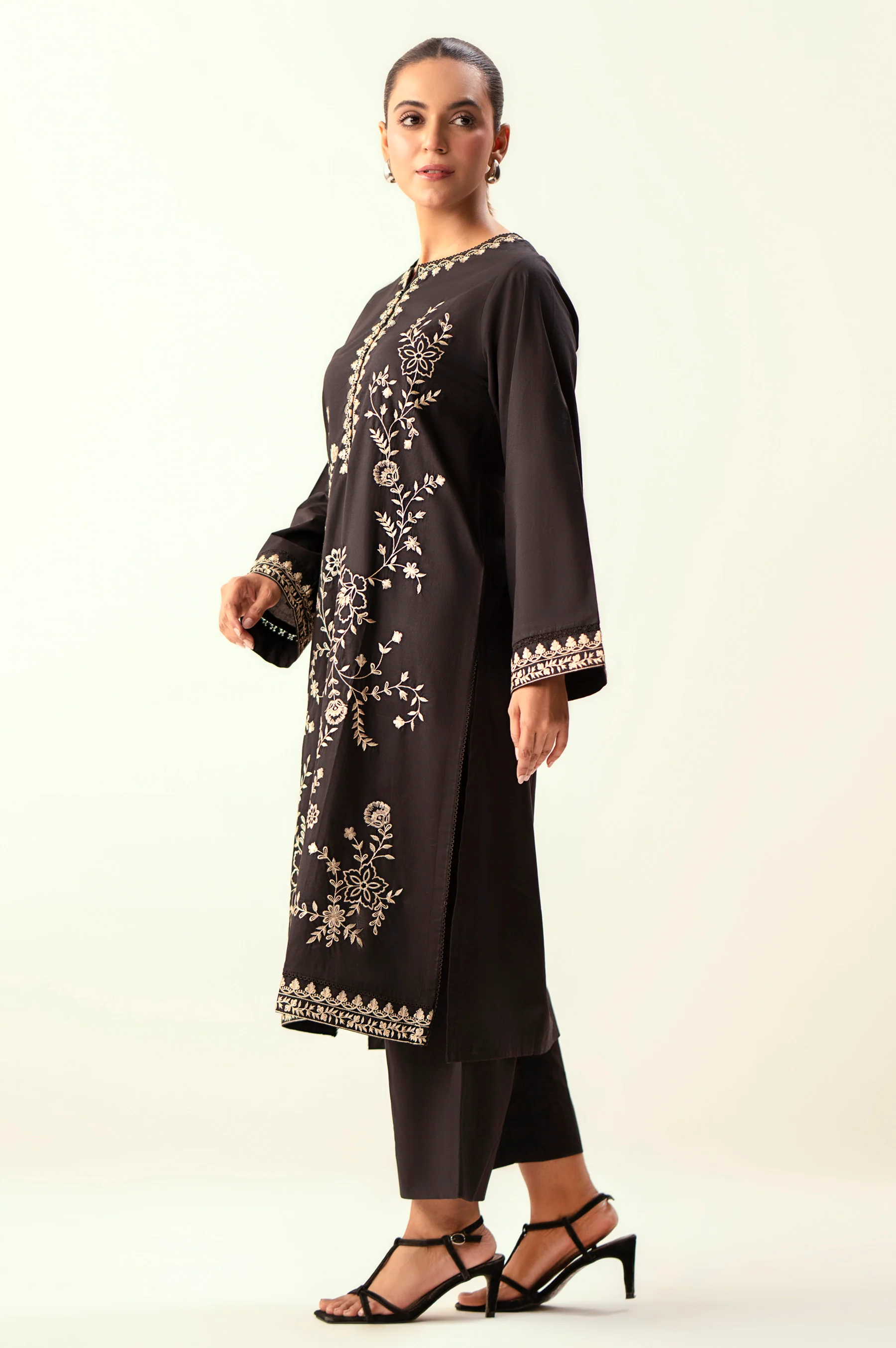 Stitched 2 Piece Embroidered Lawn Suit - Image 5