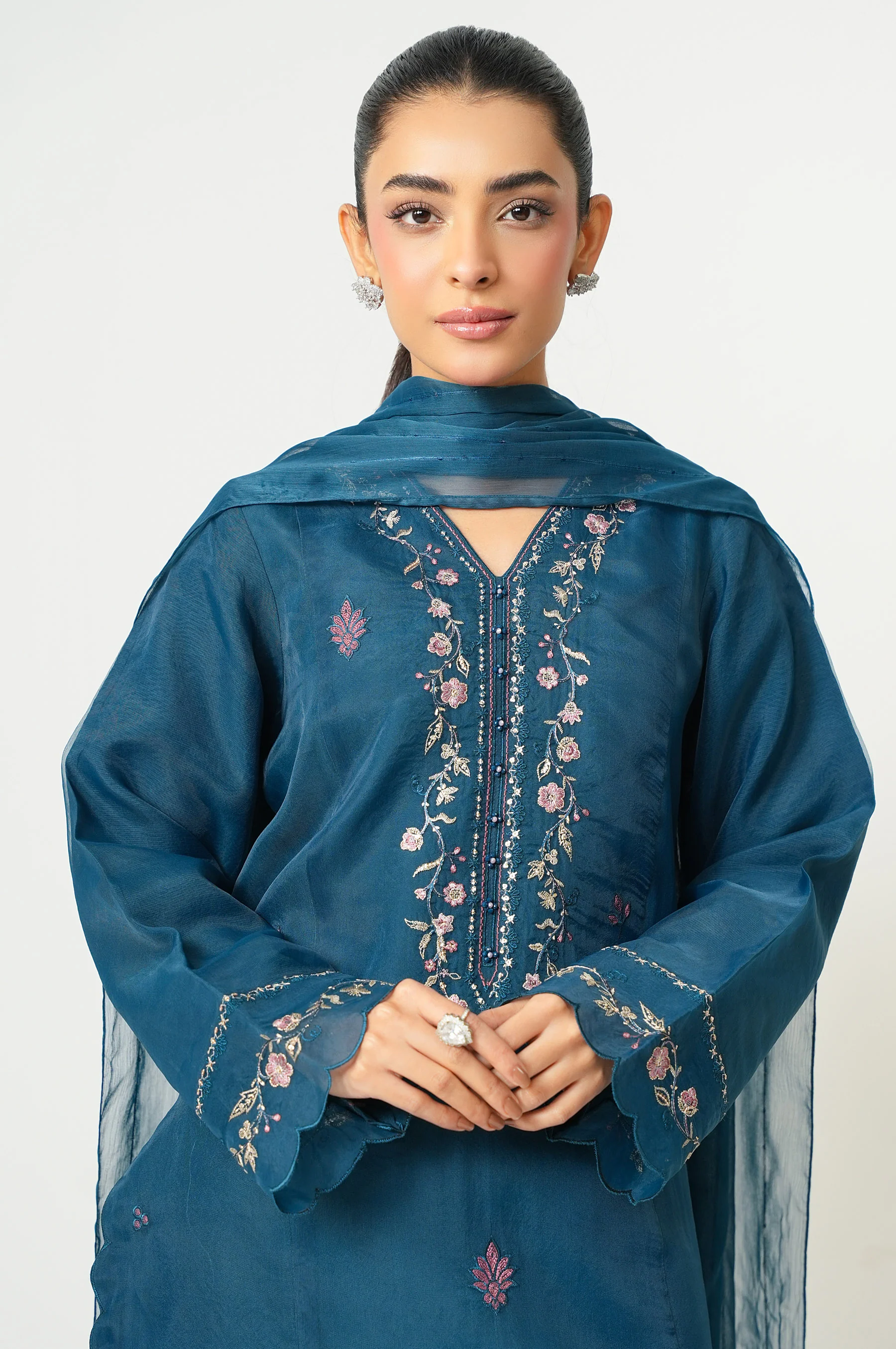 EMBROIDERED ORGANZA SHIRT DUPATTA - Image 4