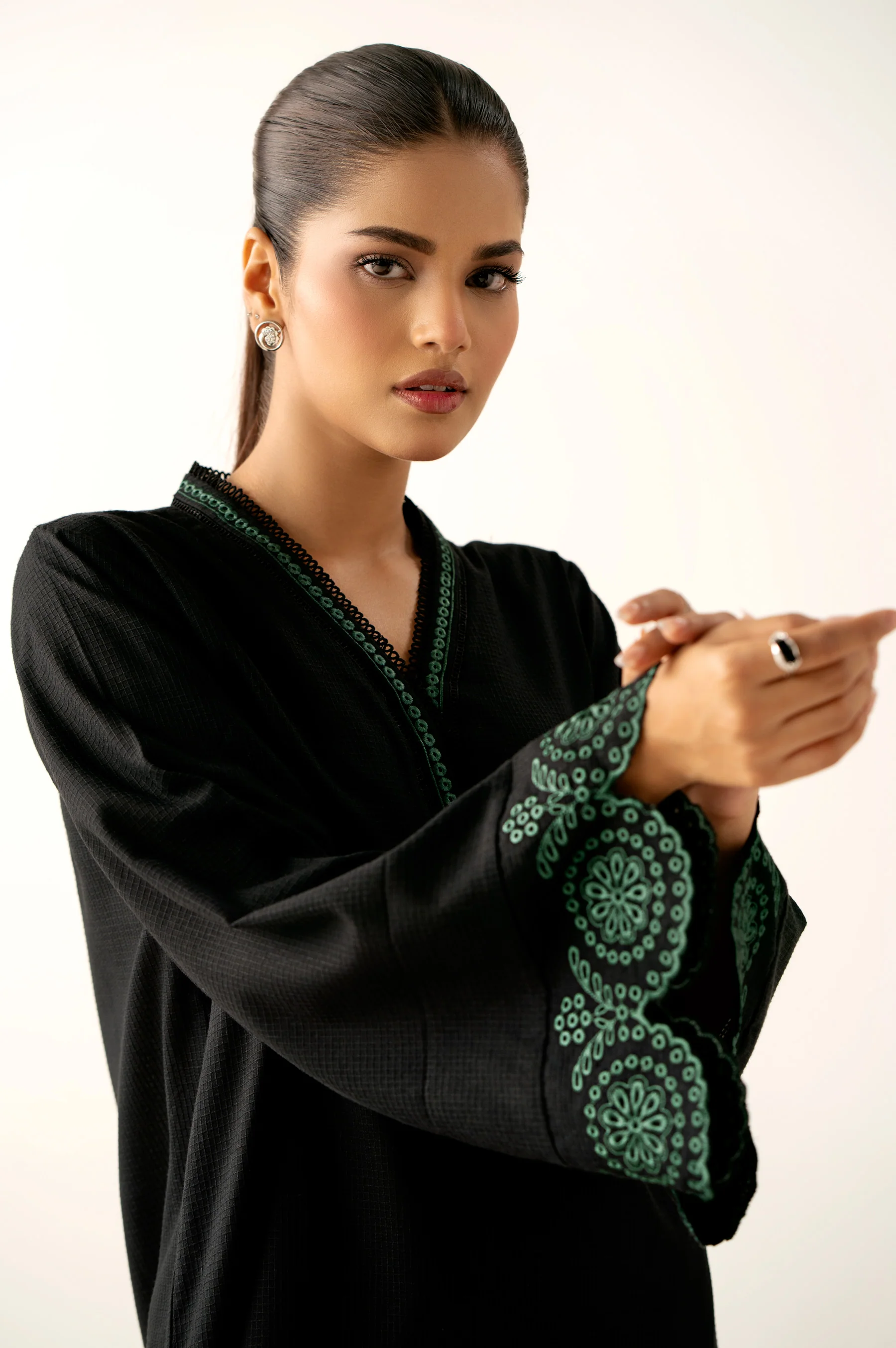 Stitched 2 Piece Embroidered Small Checks Suit - Image 4