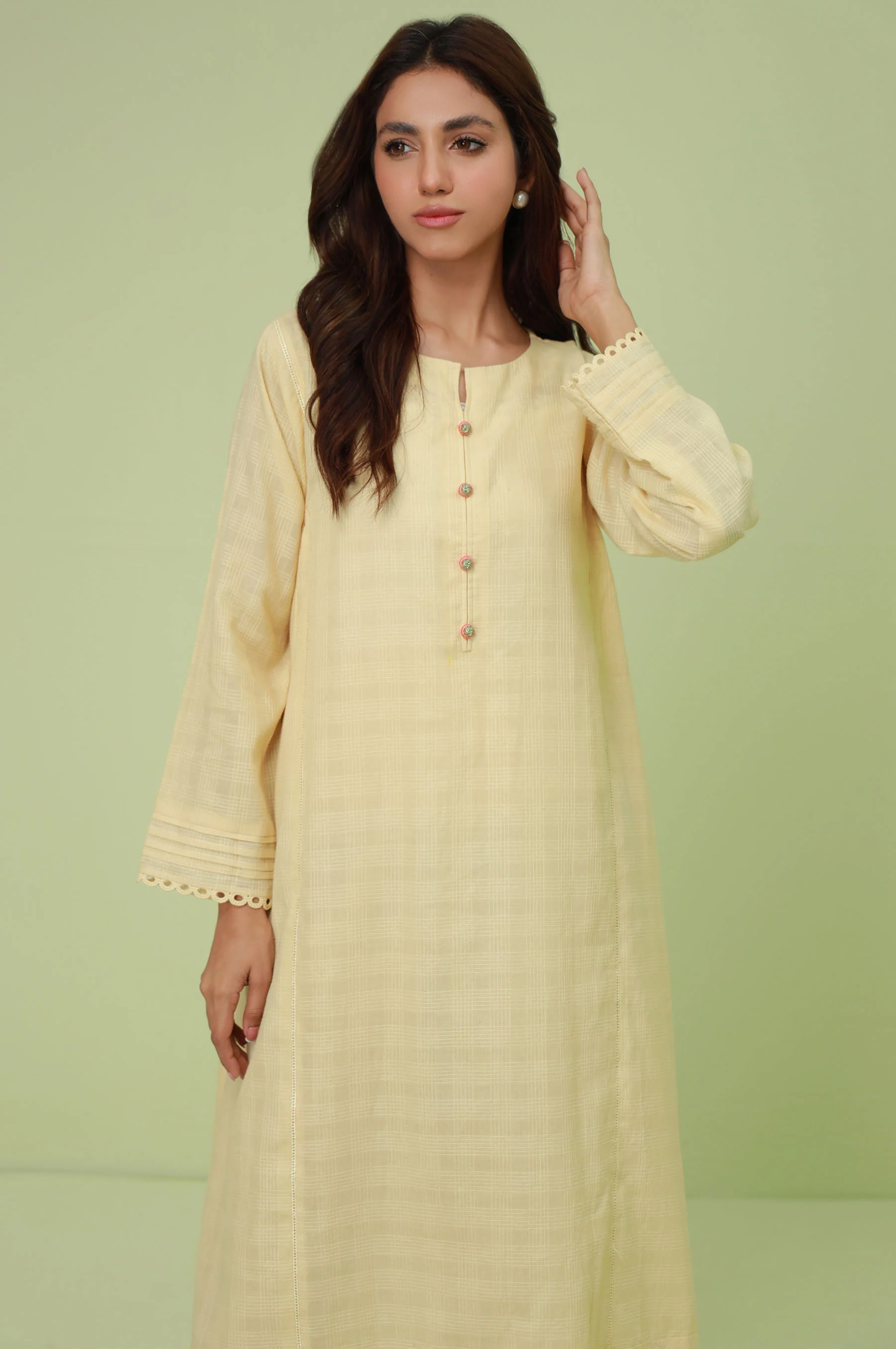 Stitched 2 Piece Embroidered Textured Suit - Image 3