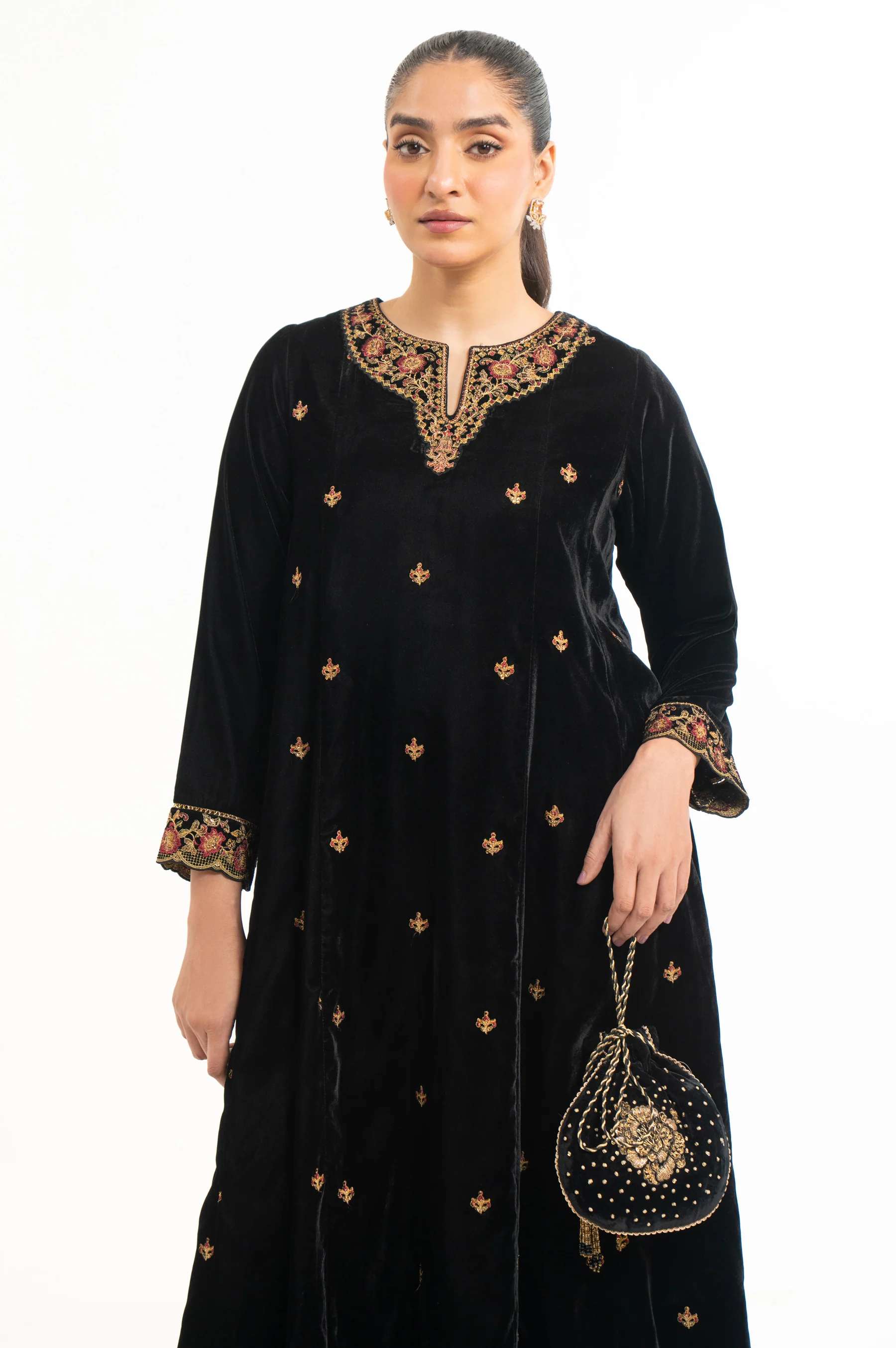 EMBROIDERED VELVET SHIRT & BOTTOM - Image 3