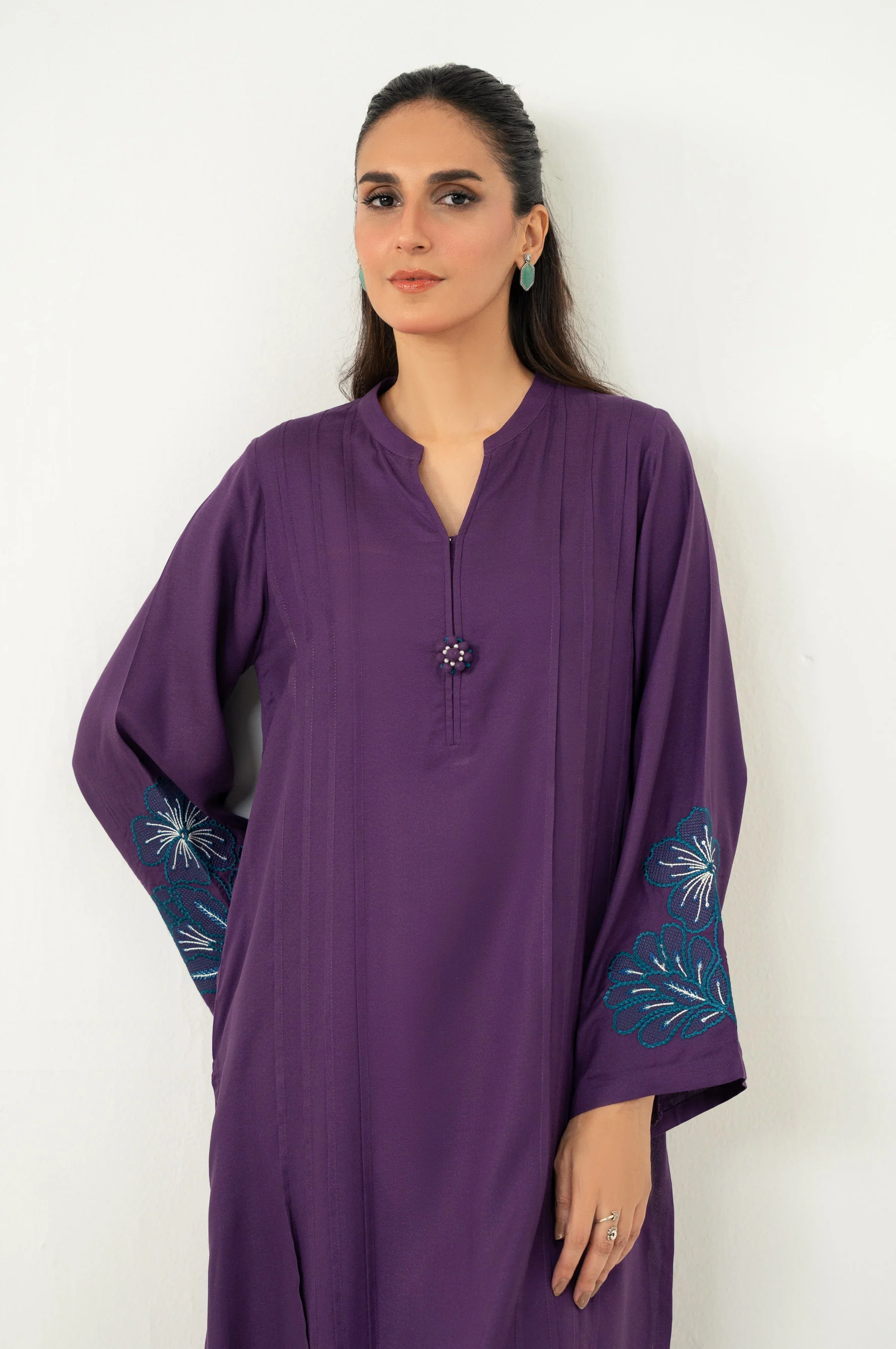 STITCHED EMBROIDERED SHIRT BOTTOM - Image 2