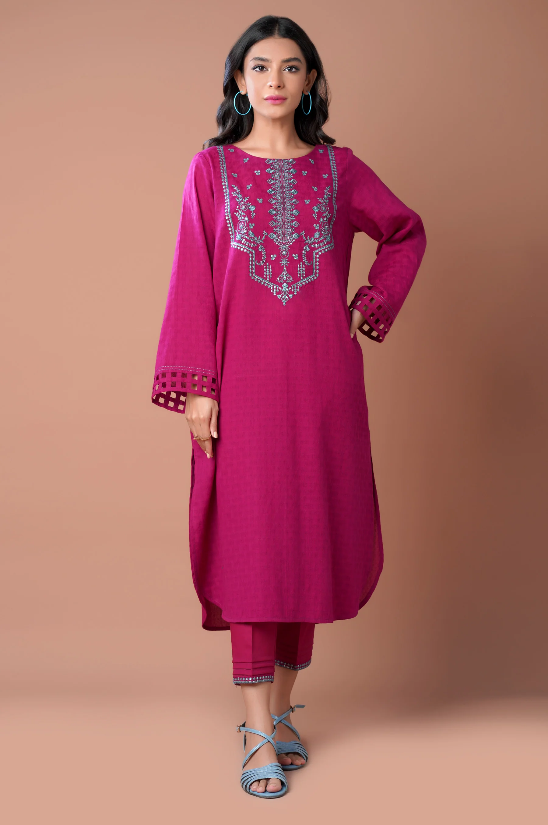 Stitched 2 piece Dobby Jacquard Suit - Image 4