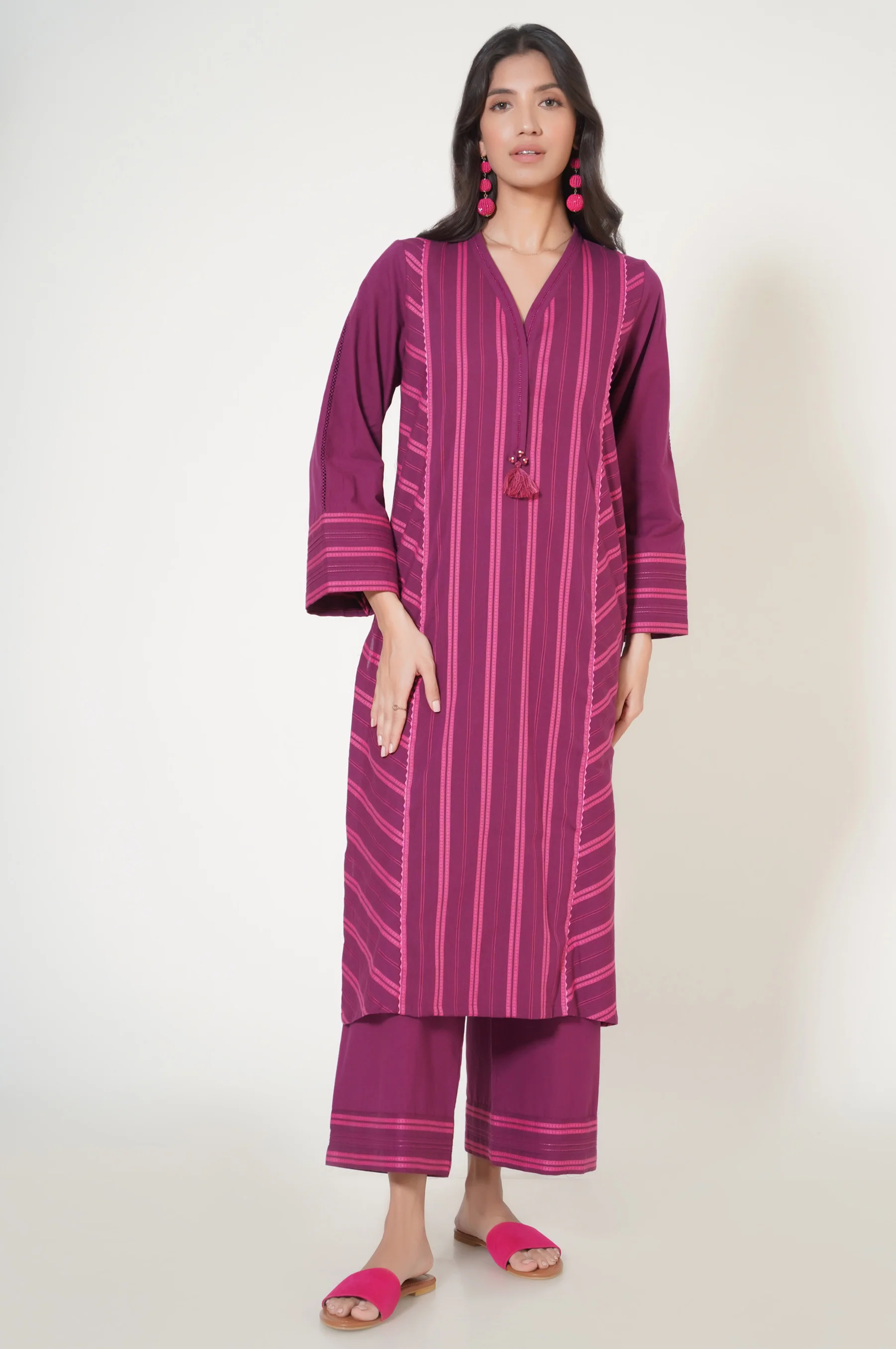 Stitched 2 Piece Jacquard Suit - Image 2