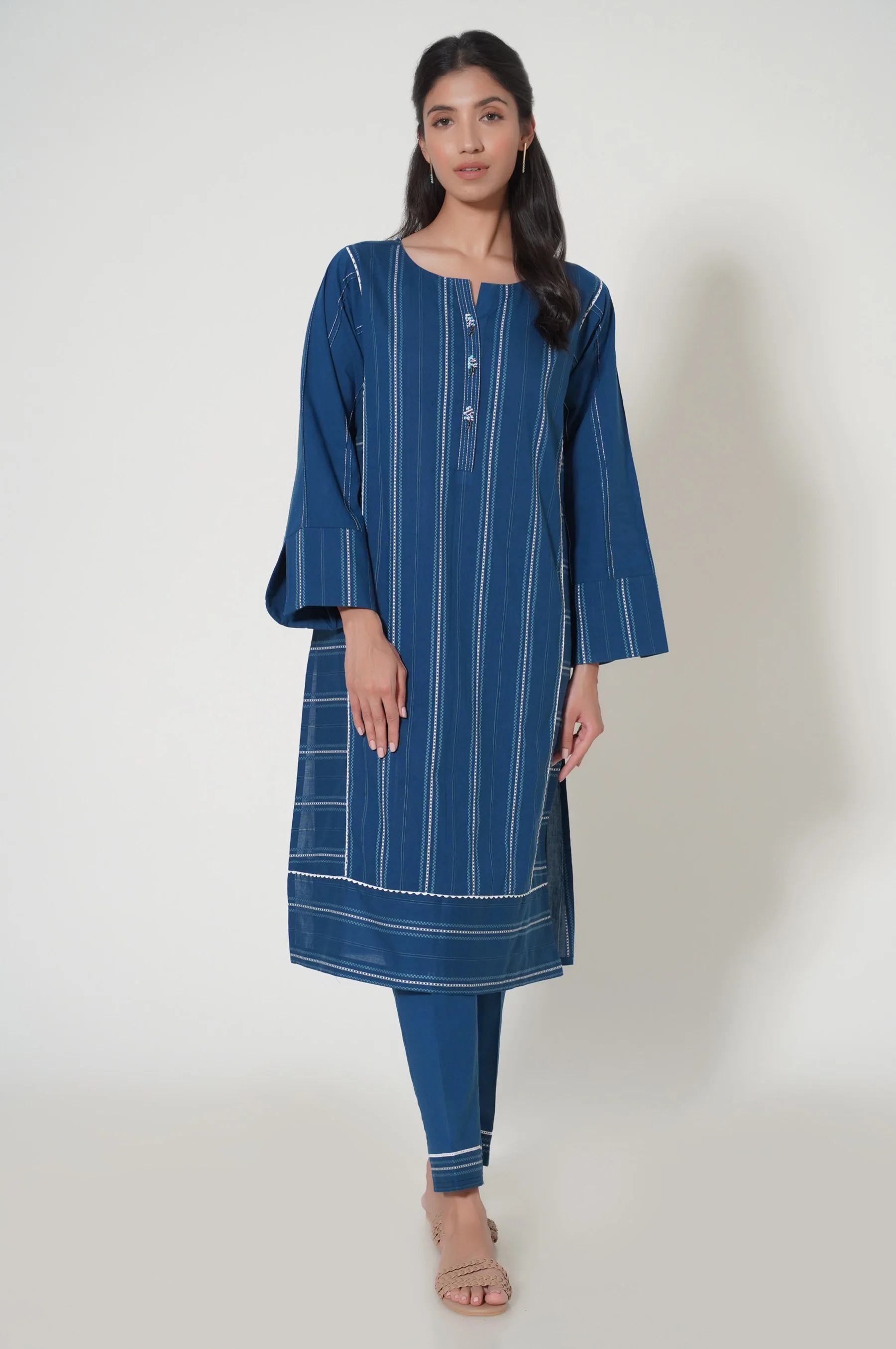 Stitched 2 Piece Jacquard Suit - Image 5