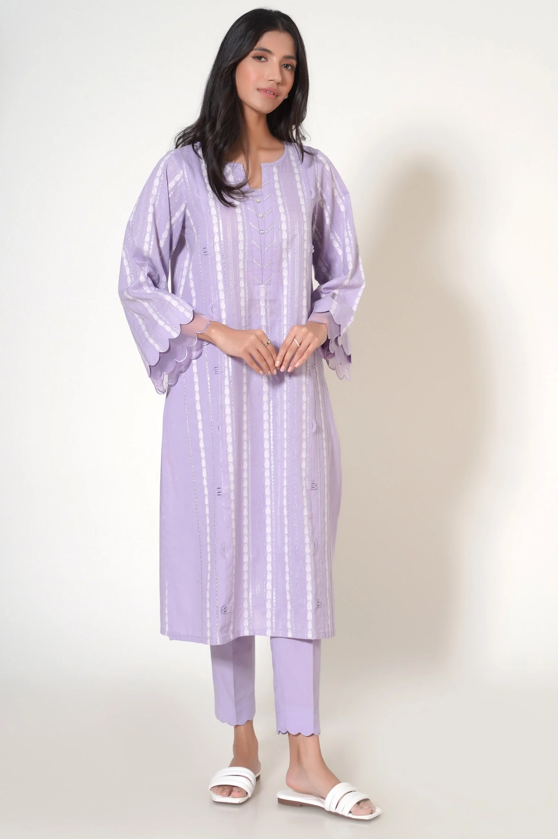 Stitched 2 Piece Jacquard Suit - Image 2