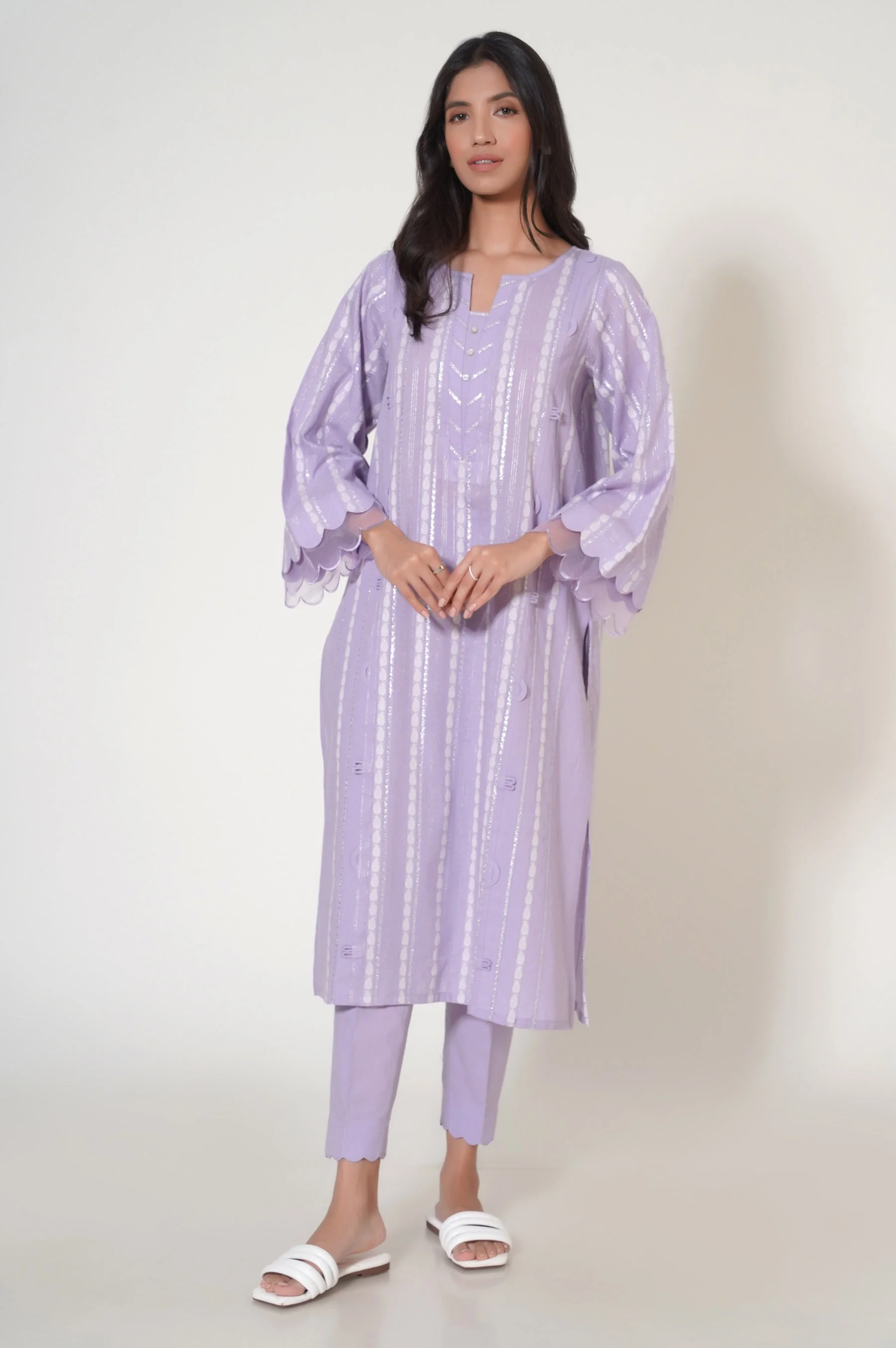 Stitched 2 Piece Jacquard Suit - Image 5