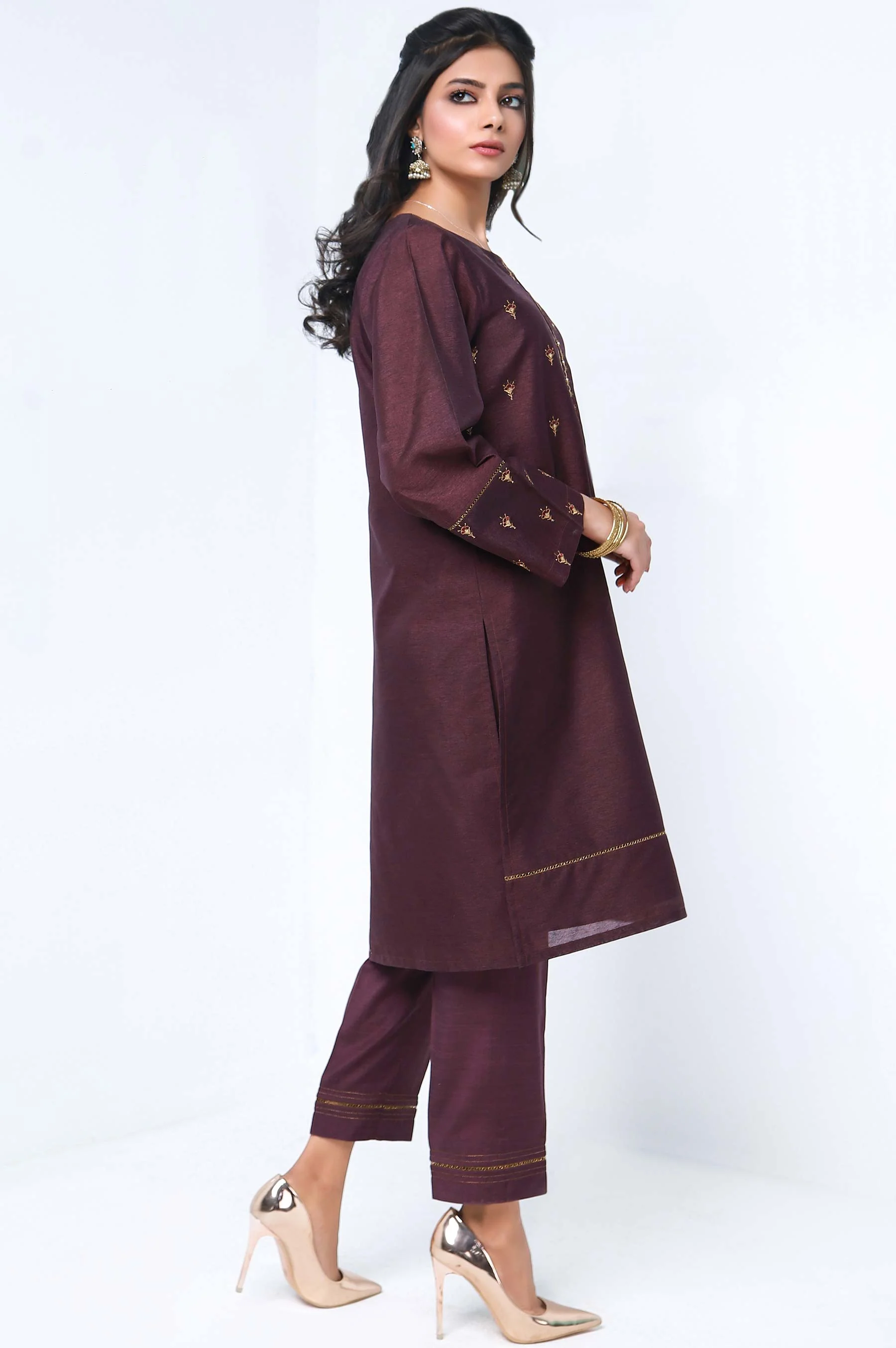 Stitched 2 Piece Khaadi Raw Silk Embroidered Suit - Image 2