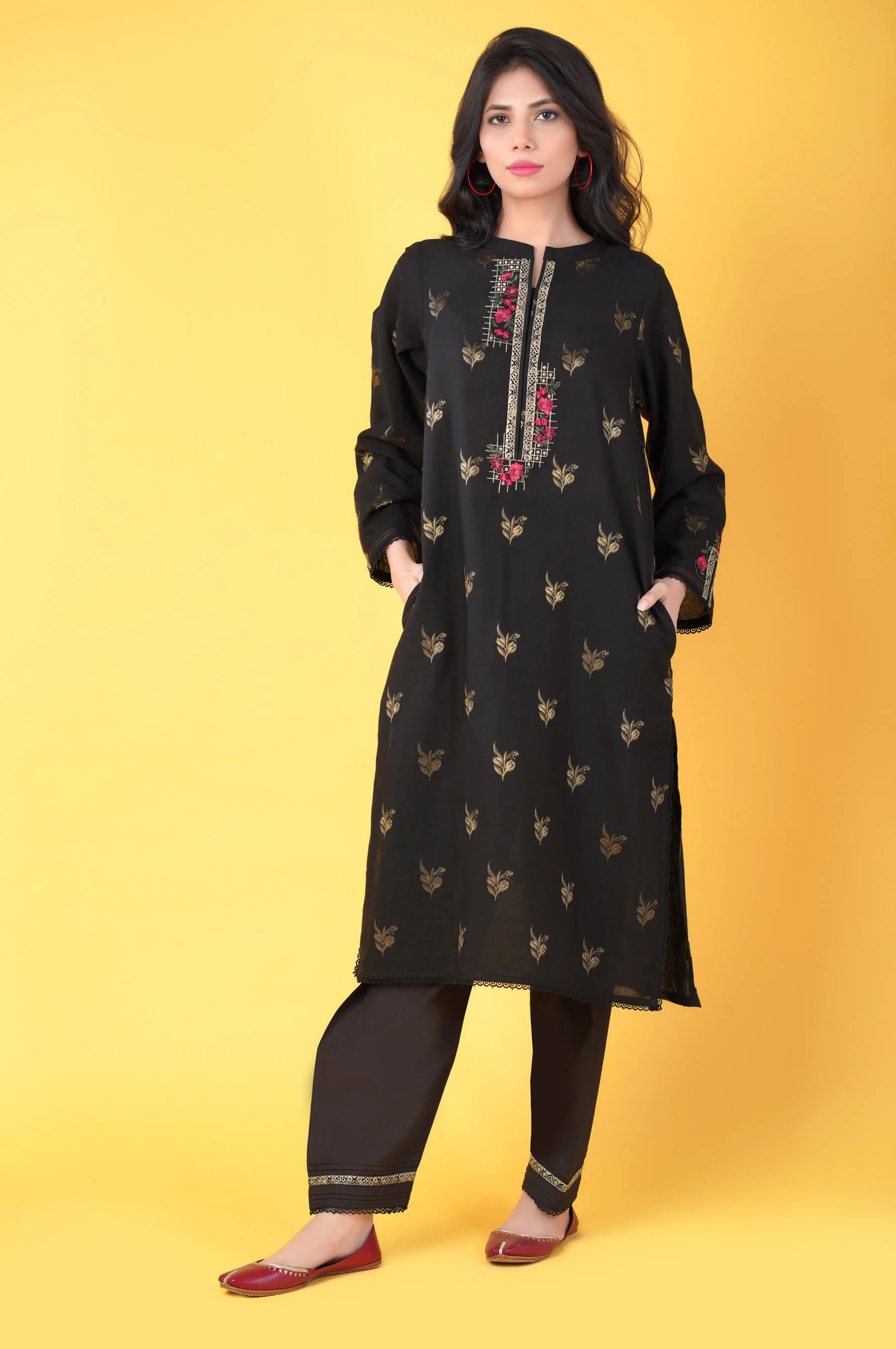 Stitched 2 Piece Khaddar Suit - Image 2