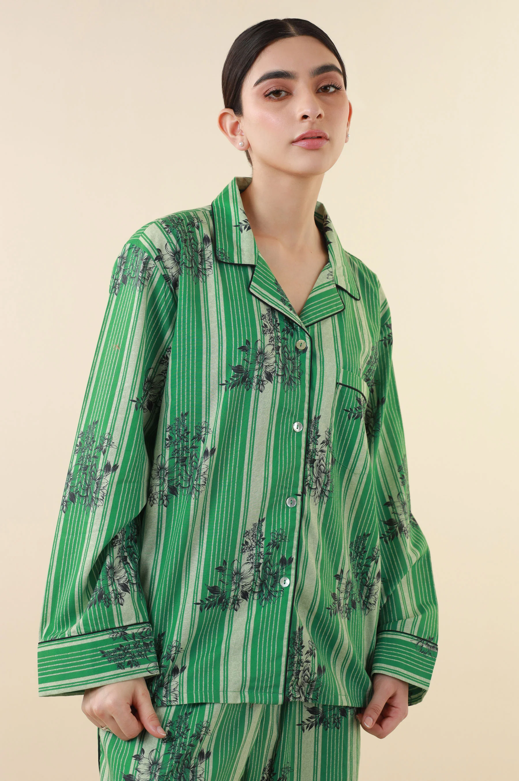2 Piece PJ Set - Green - Image 5
