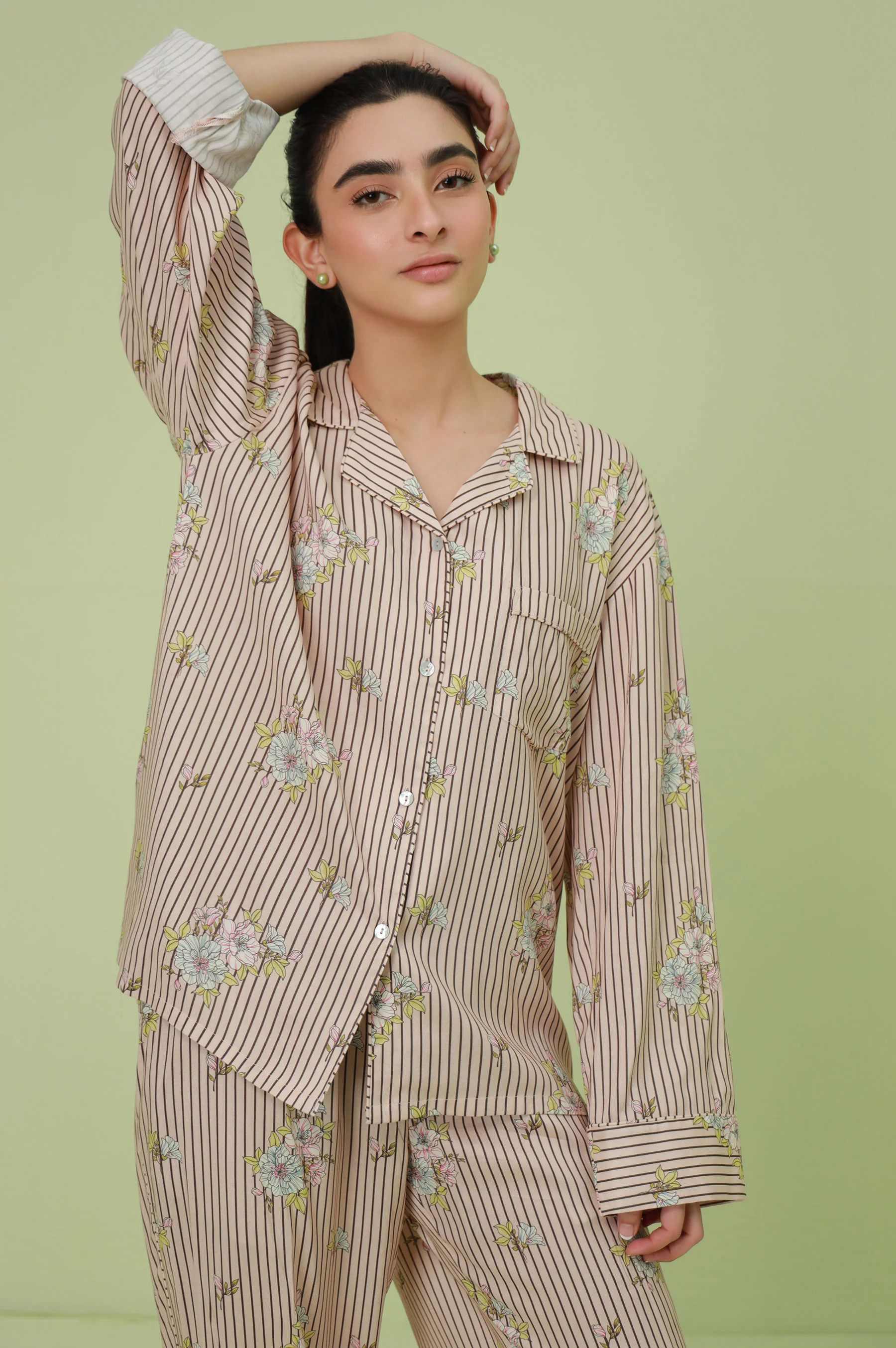 2 Piece PJ Set - Brown - Image 4