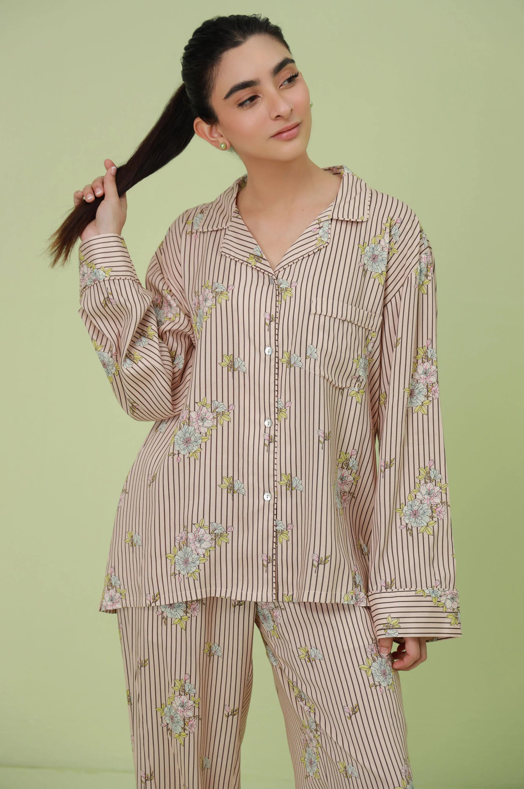 2 Piece PJ Set - Brown - Image 6
