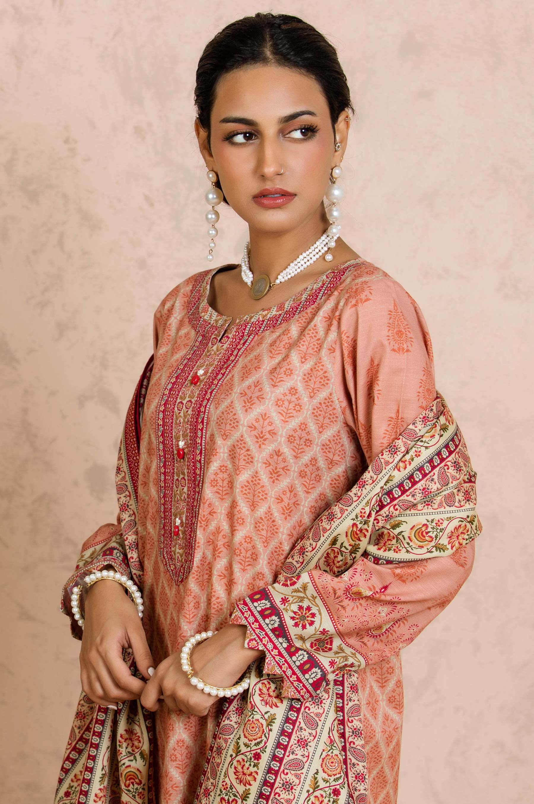 Stitched 2 Piece Printed Cottel Suit - Image 3