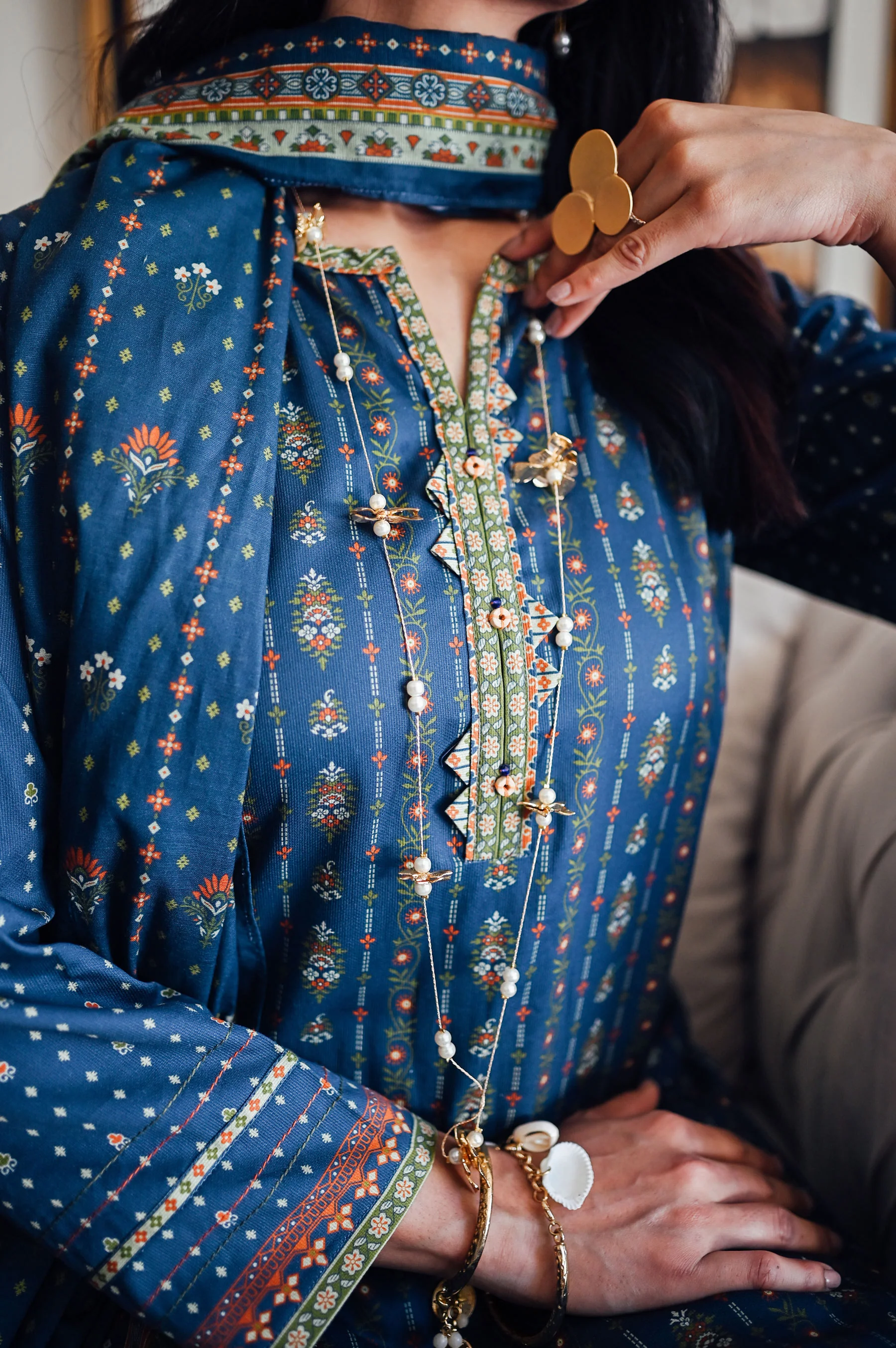 Stitched 2 Piece Printed Cottel Suit - Image 2
