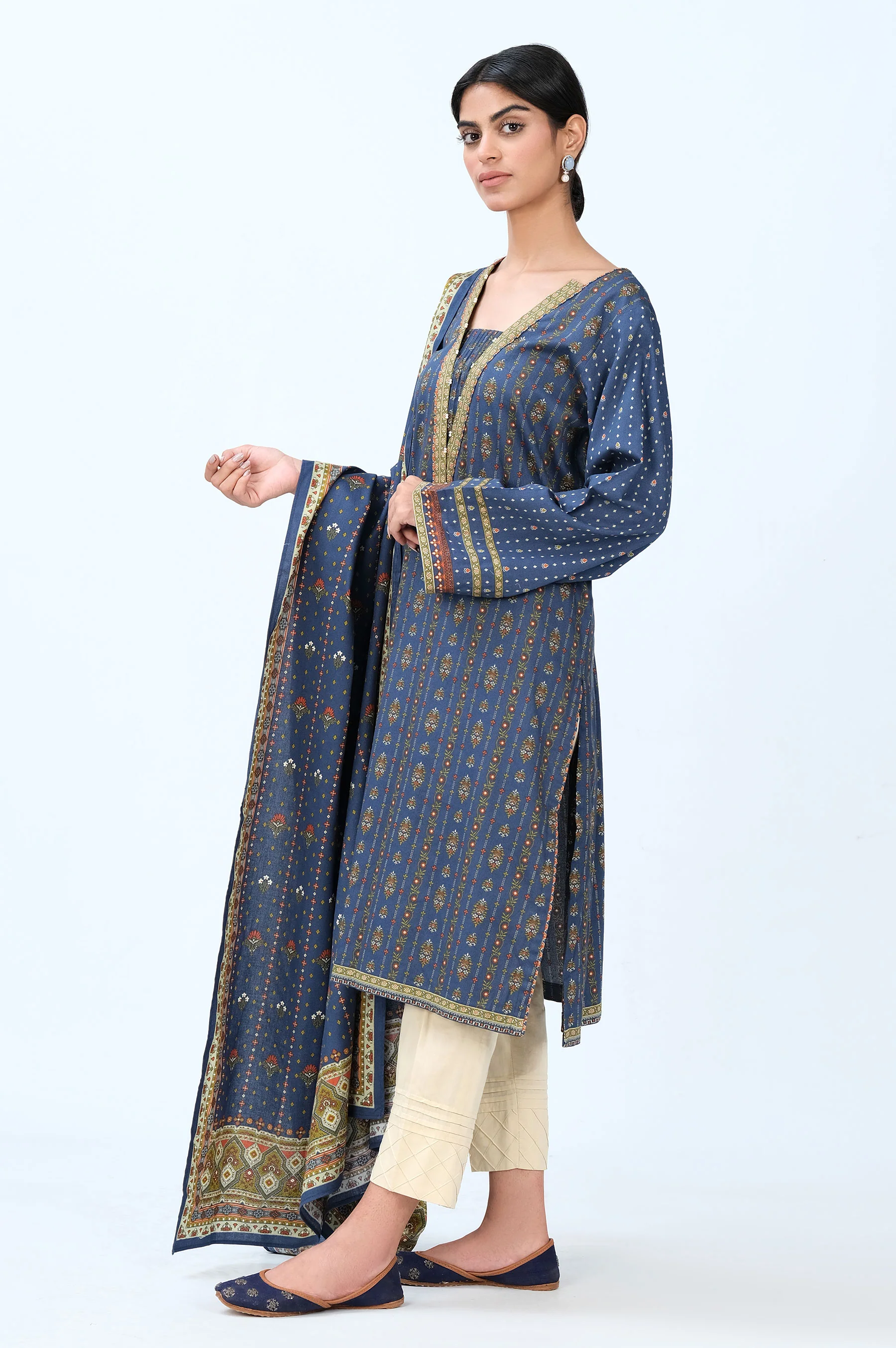 Stitched 2 Piece Printed Cottel Suit - Image 2