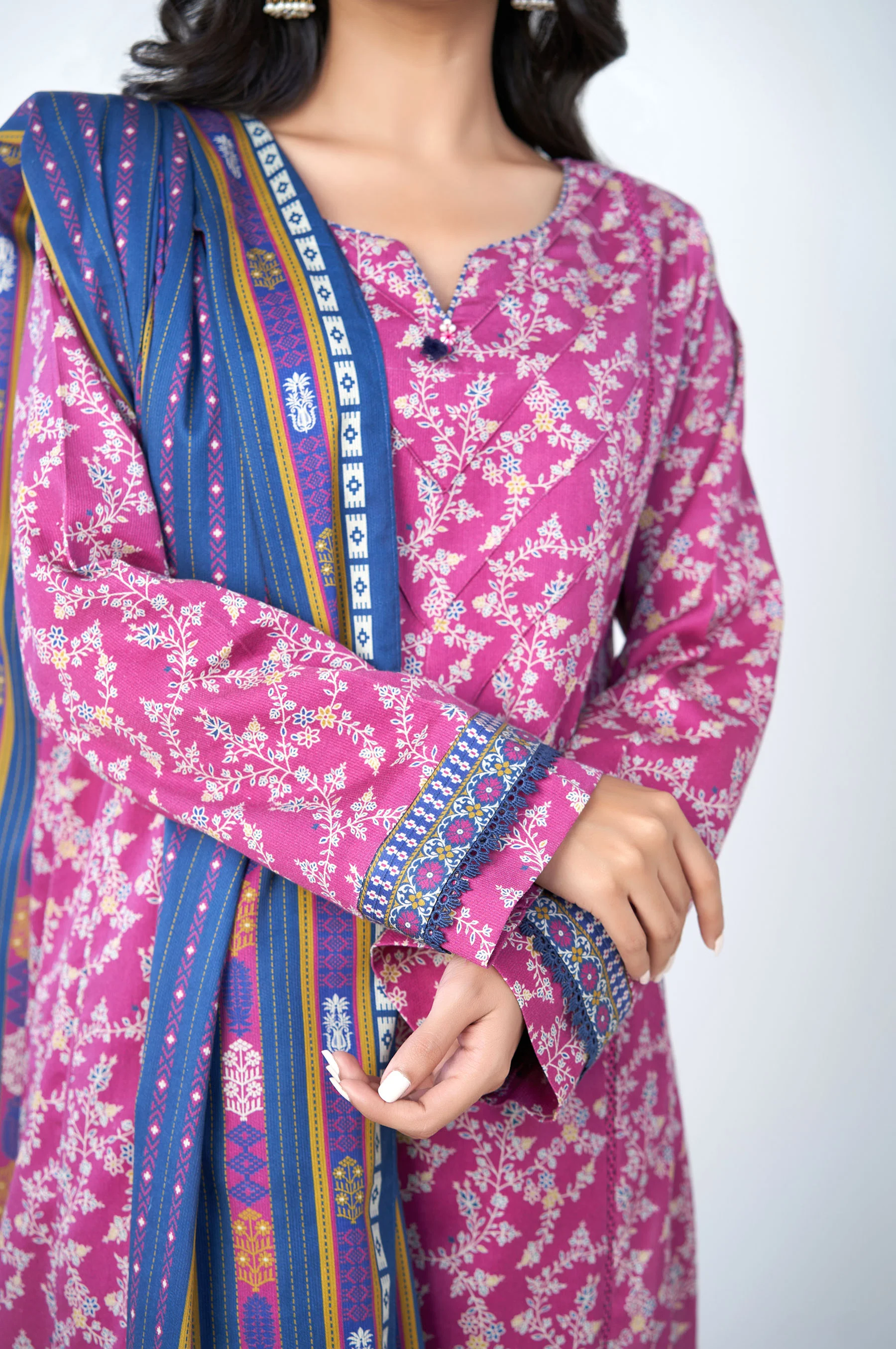Stitched 2 Piece Printed Cottel Suit - Image 3