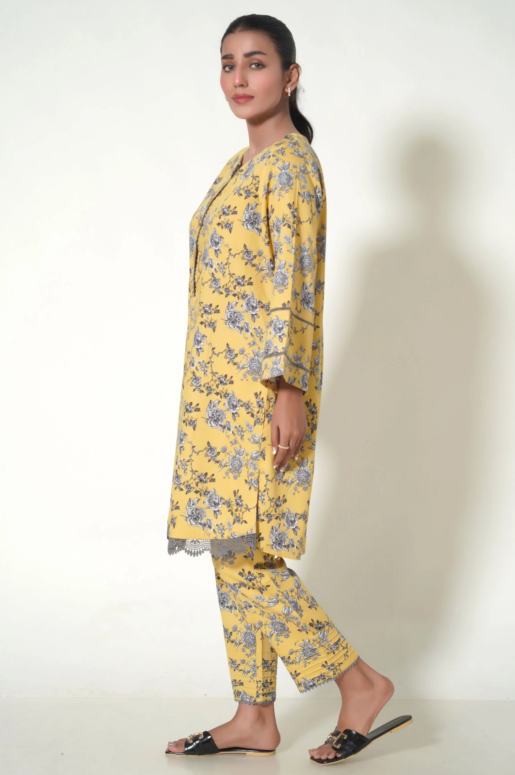 Stitched 2 Piece Printed Cottel Suit - Image 3