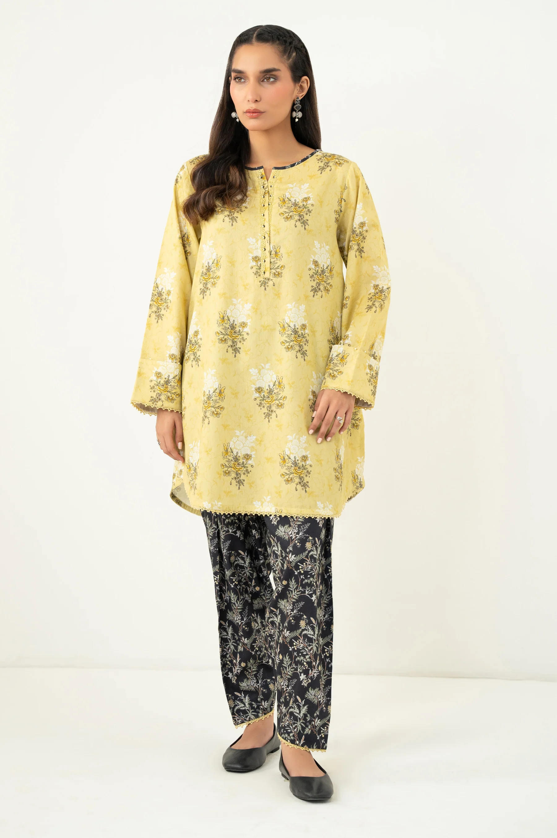 STITCHED PRINTED SHIRT BOTTOM