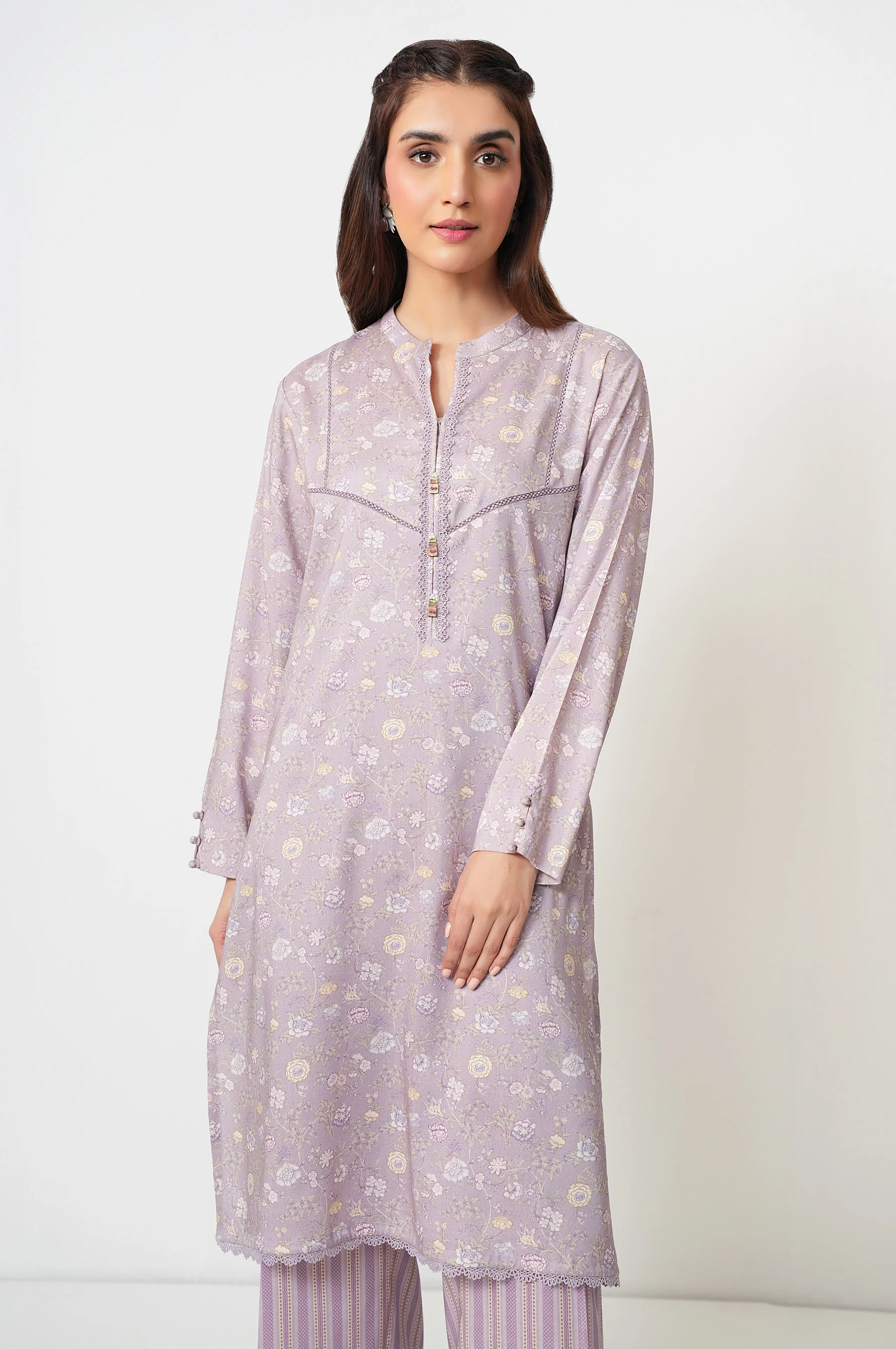 Stitched 2 Piece Printed Cotton Linen Viscose Suit - Image 3