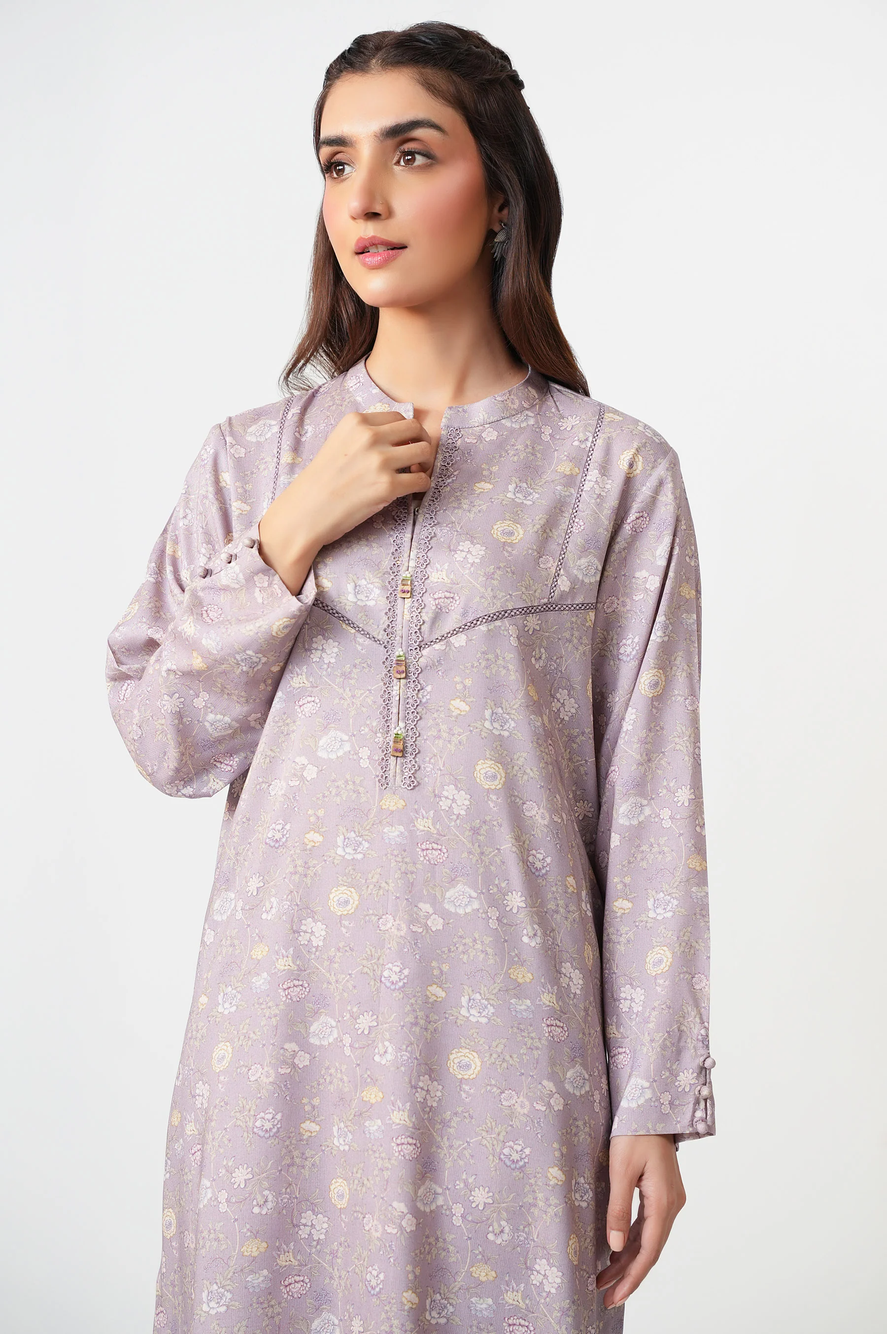 Stitched 2 Piece Printed Cotton Linen Viscose Suit - Image 6