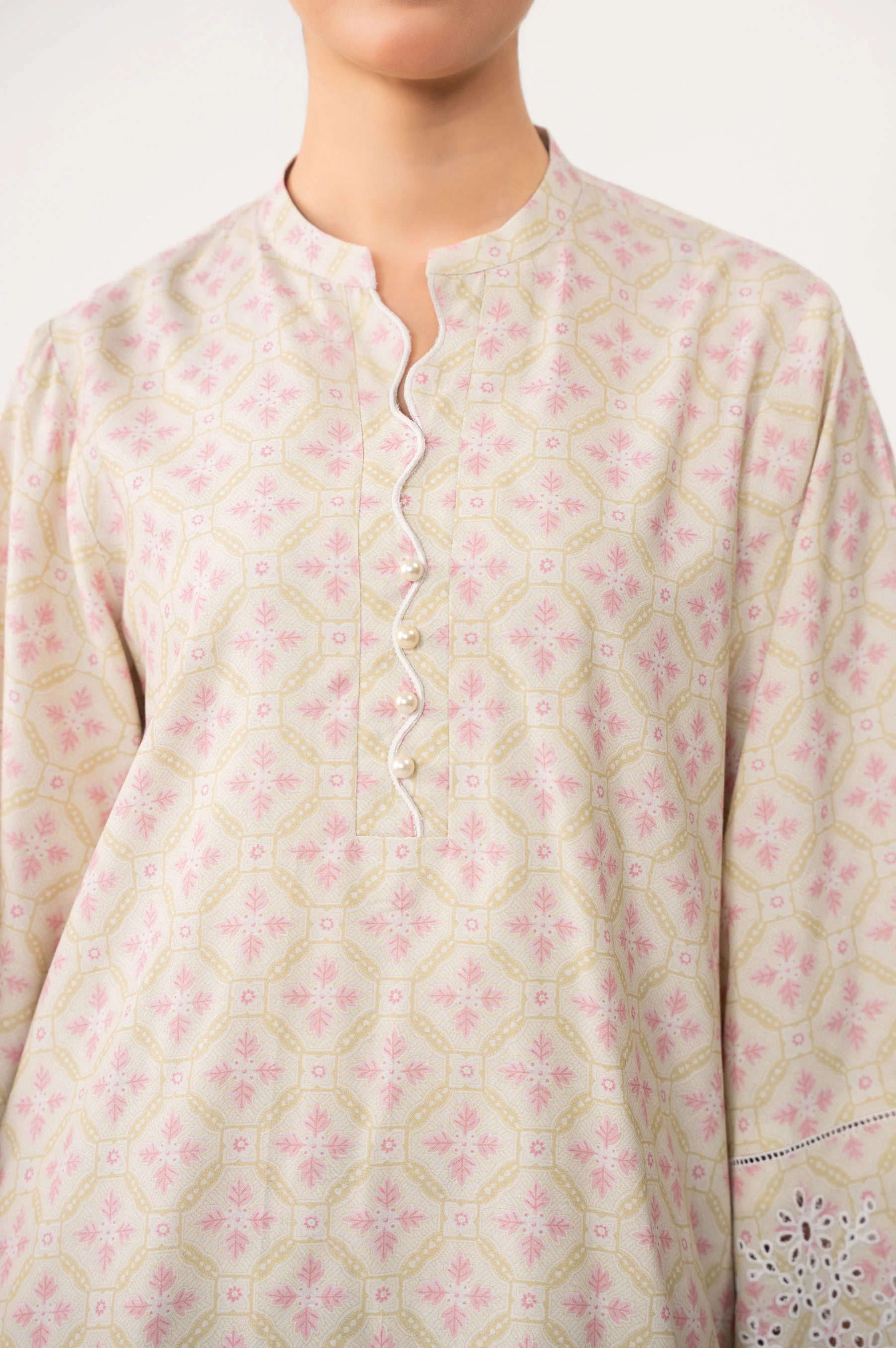 Stitched 2 Piece Printed Cotton Viscose Karandi Suit - Image 3