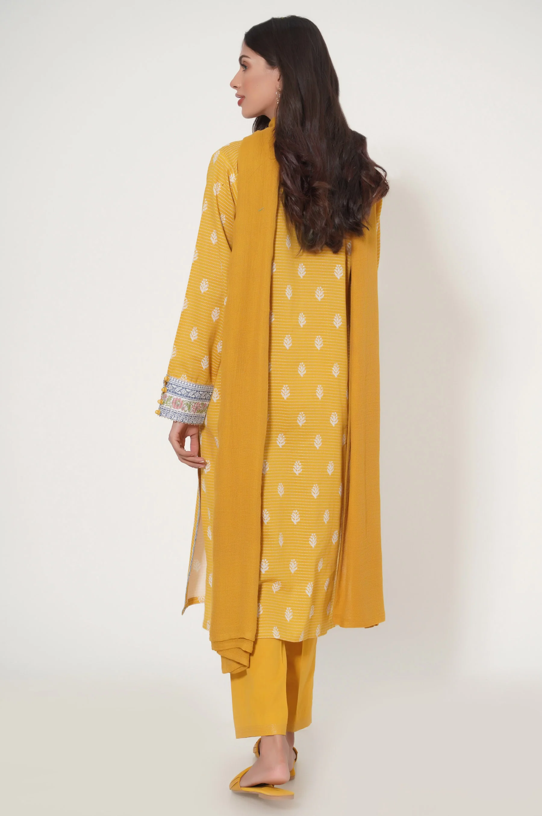 Stitched 2 Piece Printed Dobby Lawn Suit - Image 3