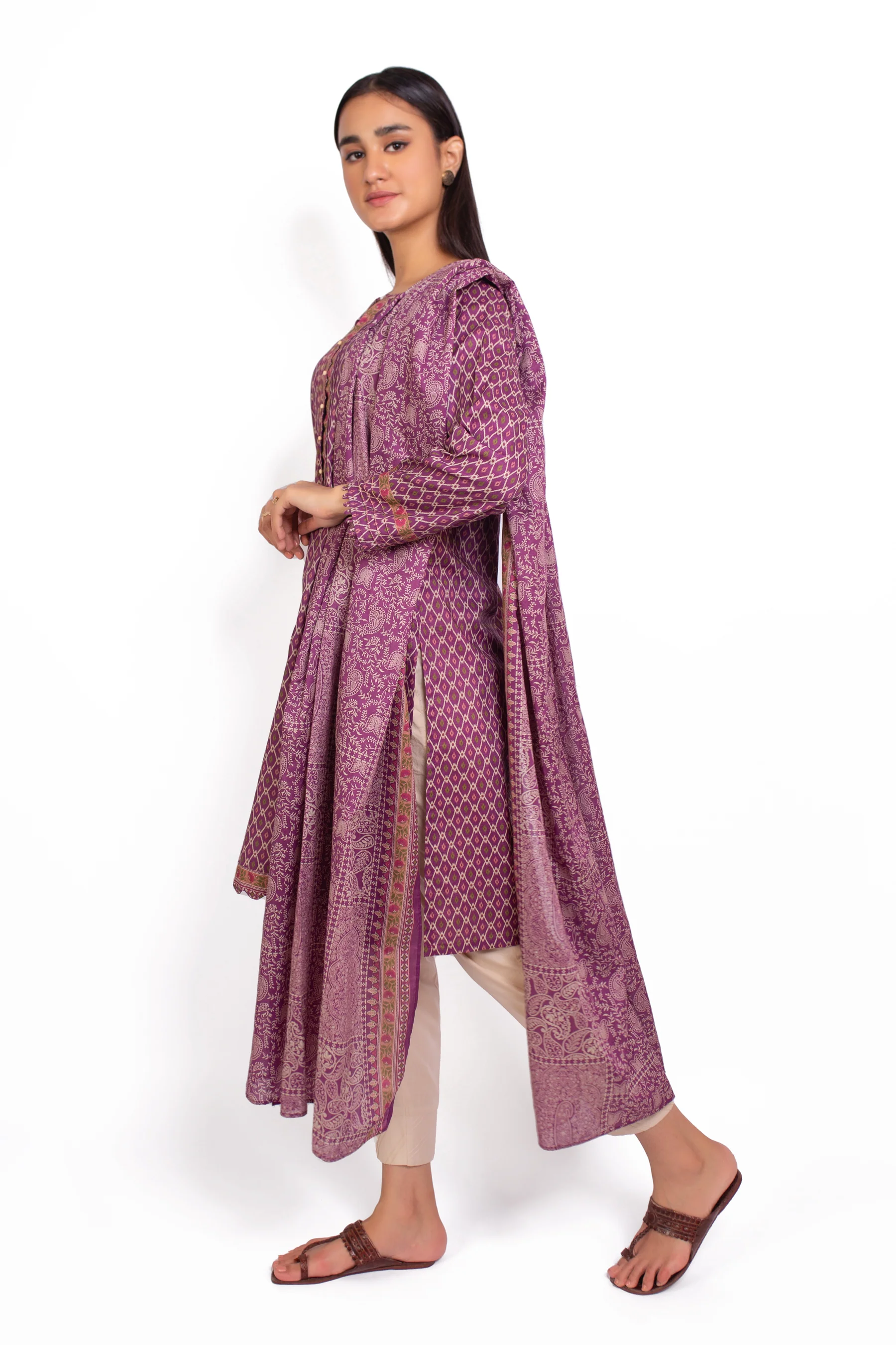 Stitched 2 Piece Printed Khaddar Suit - Image 3