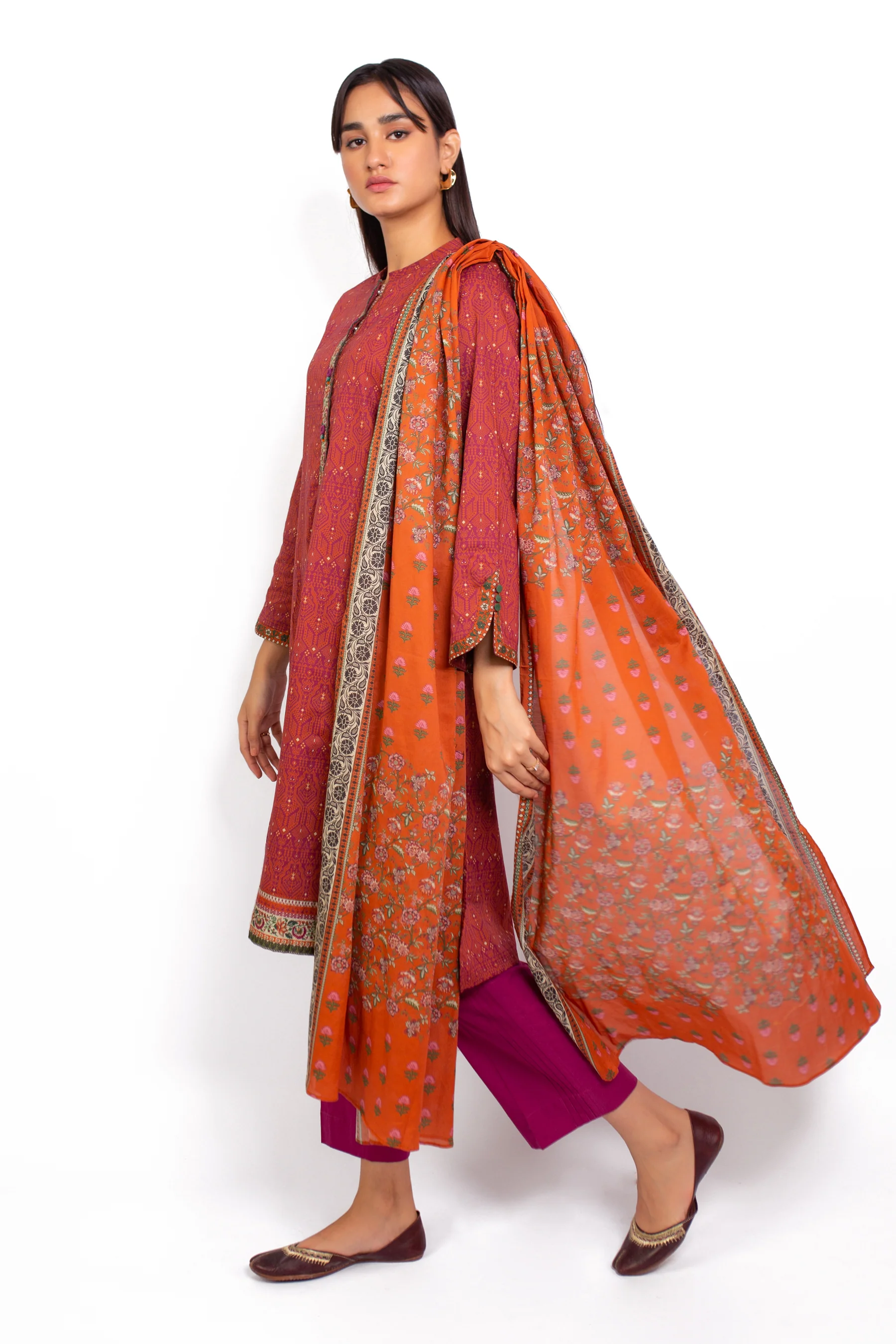 Stitched 2 Piece Printed Khaddar Suit - Image 3