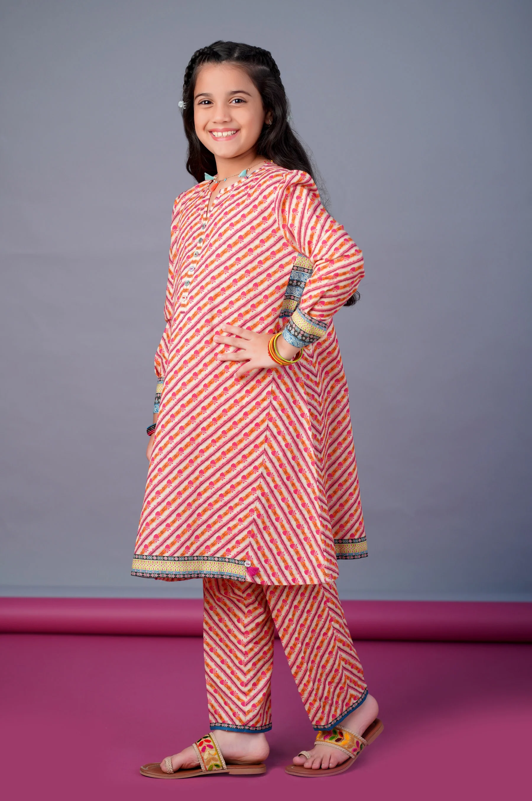 Stitched 2 Piece Printed Khaddar Suit - Image 2