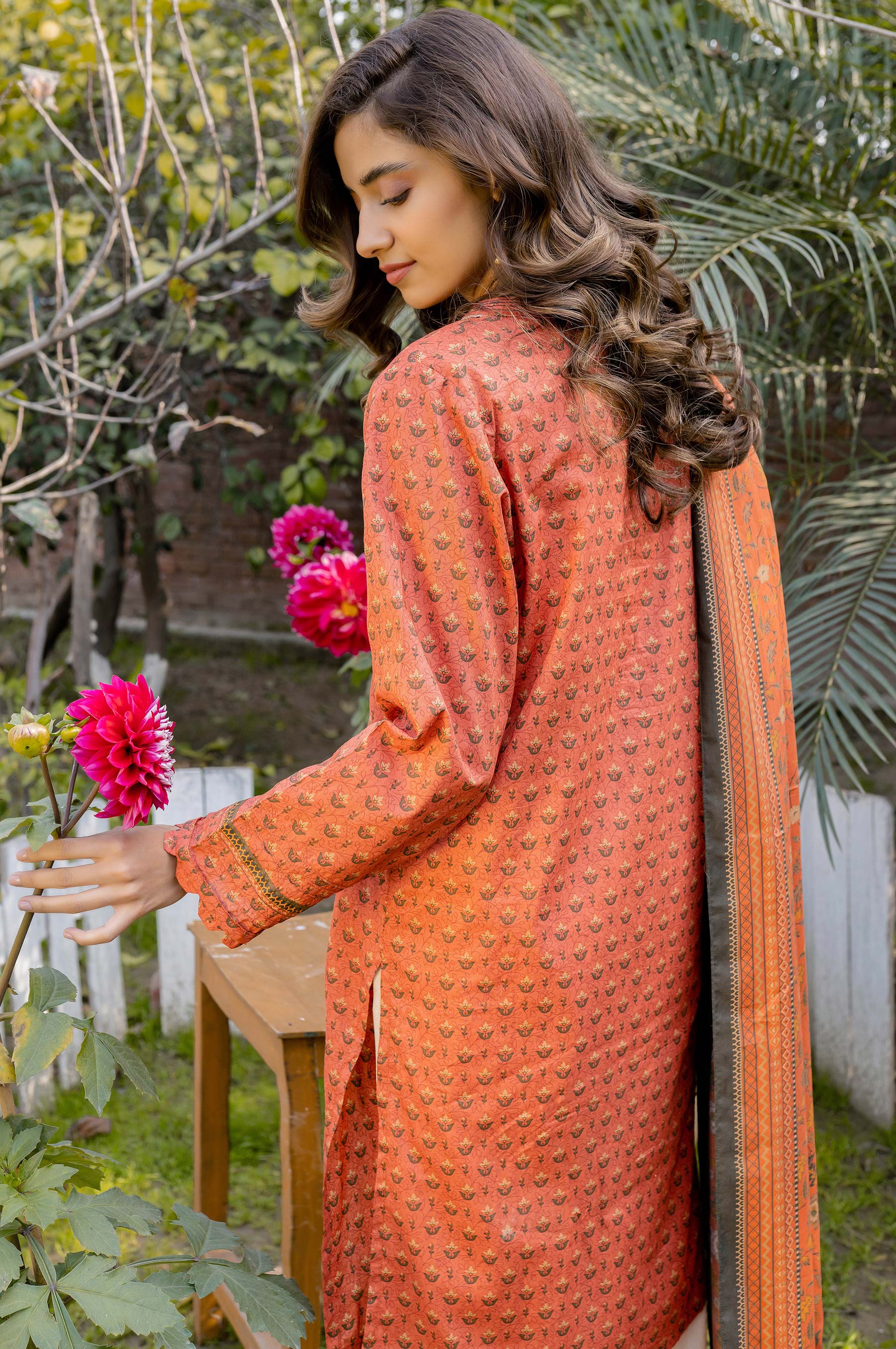 Stitched 2 Piece Printed Lawn Suit with Printed Lawn Dupatta - Image 2