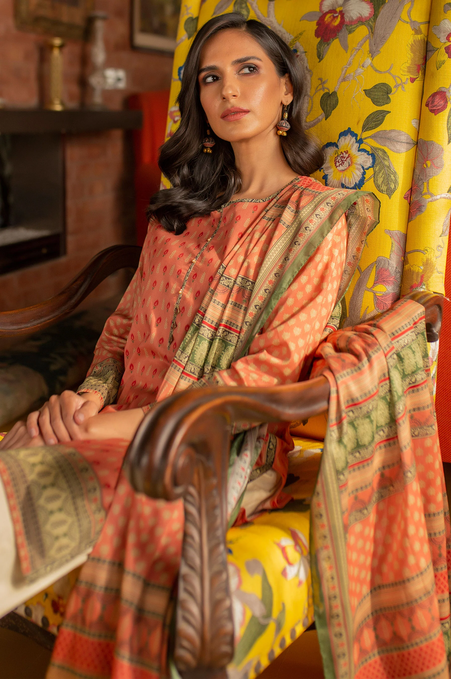 Stitched 2 Piece Printed Lawn Suit with Printed Lawn Dupatta - Image 3