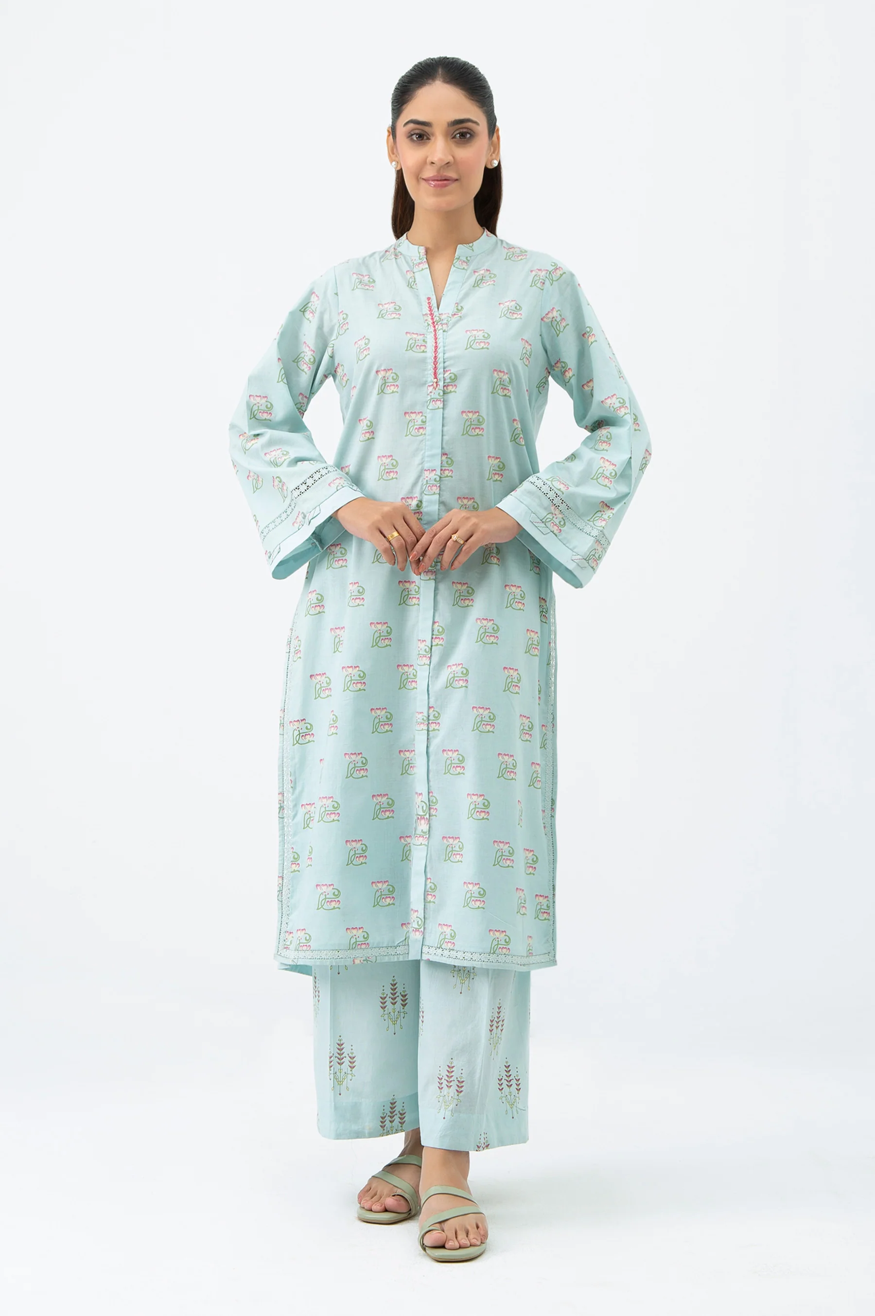 STITCHED PRINTED SHIRT BOTTOM
